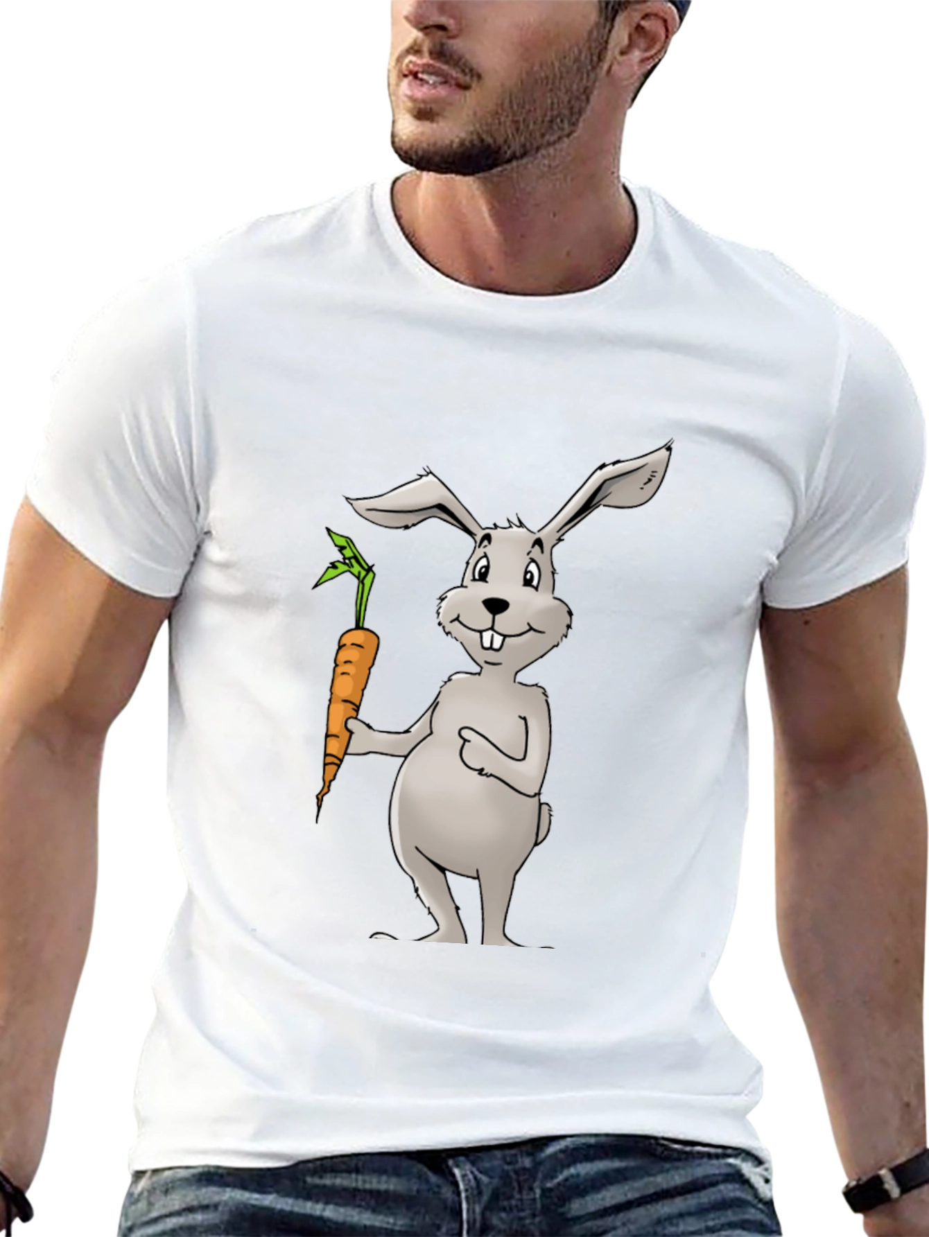 Bunny & Carrot Black T-Shirt - Unisex Graphic Tee