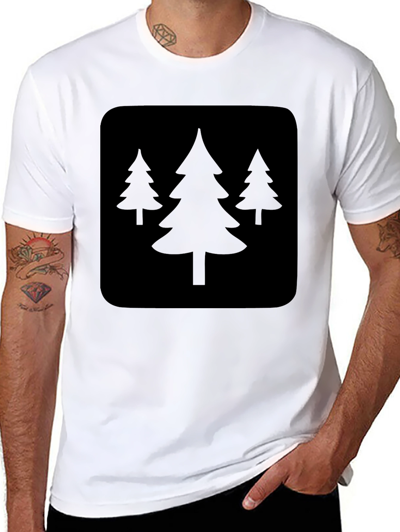 Black Tree Graphic T-Shirt - Nature Inspired Design