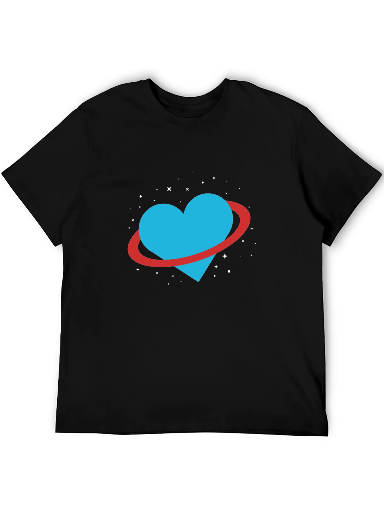 Heart Planet Graphic Black T-Shirt