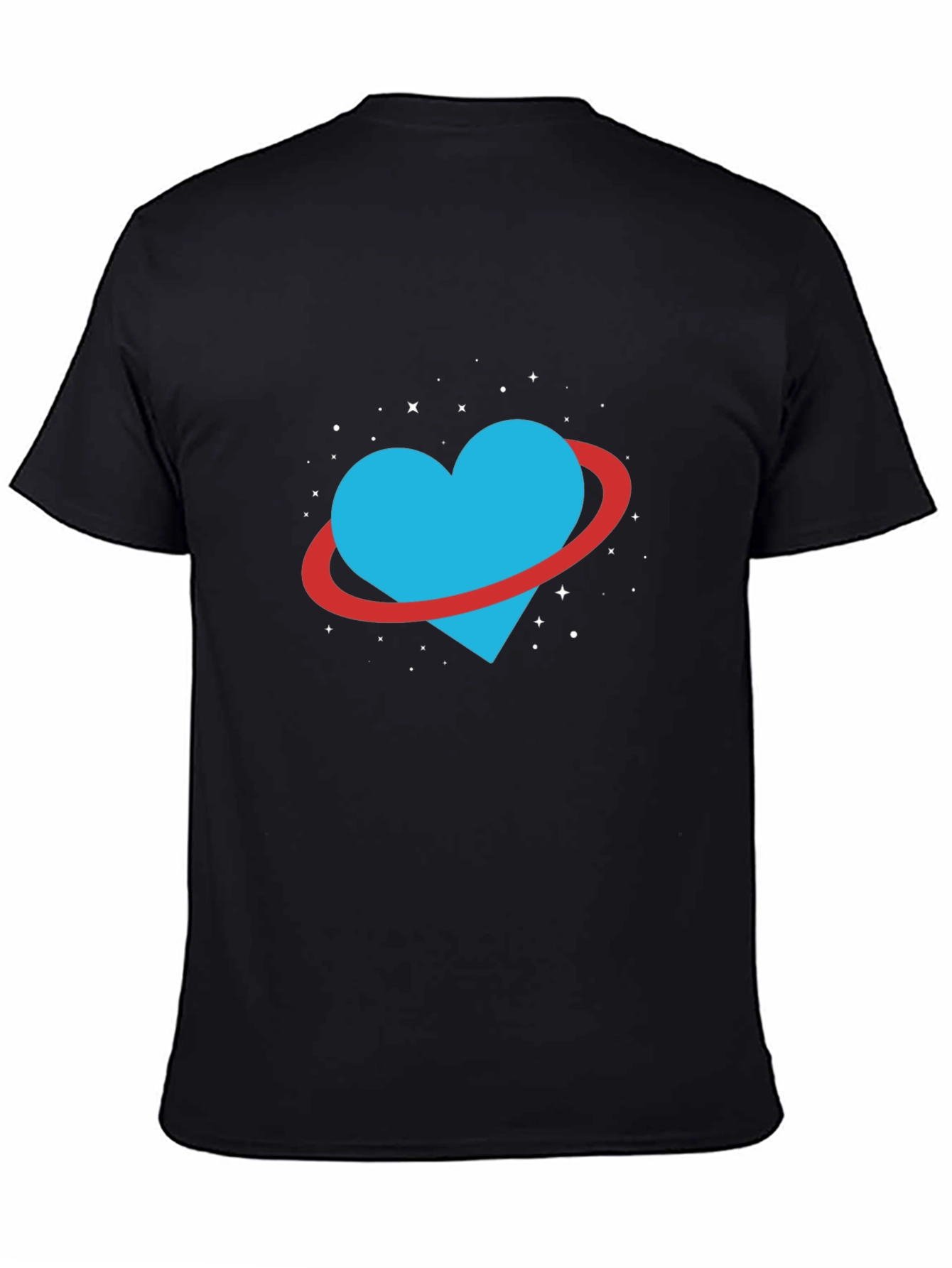 Heart Planet Graphic Black T-Shirt
