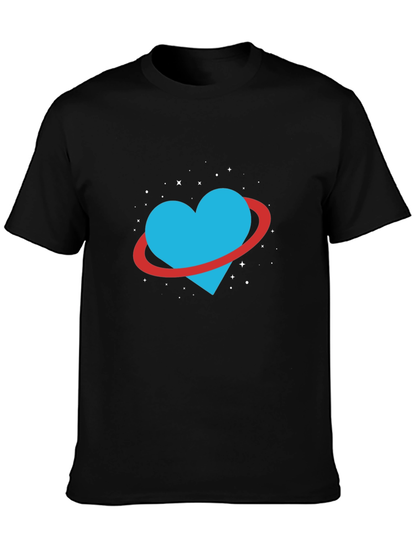 Heart Planet Graphic Black T-Shirt