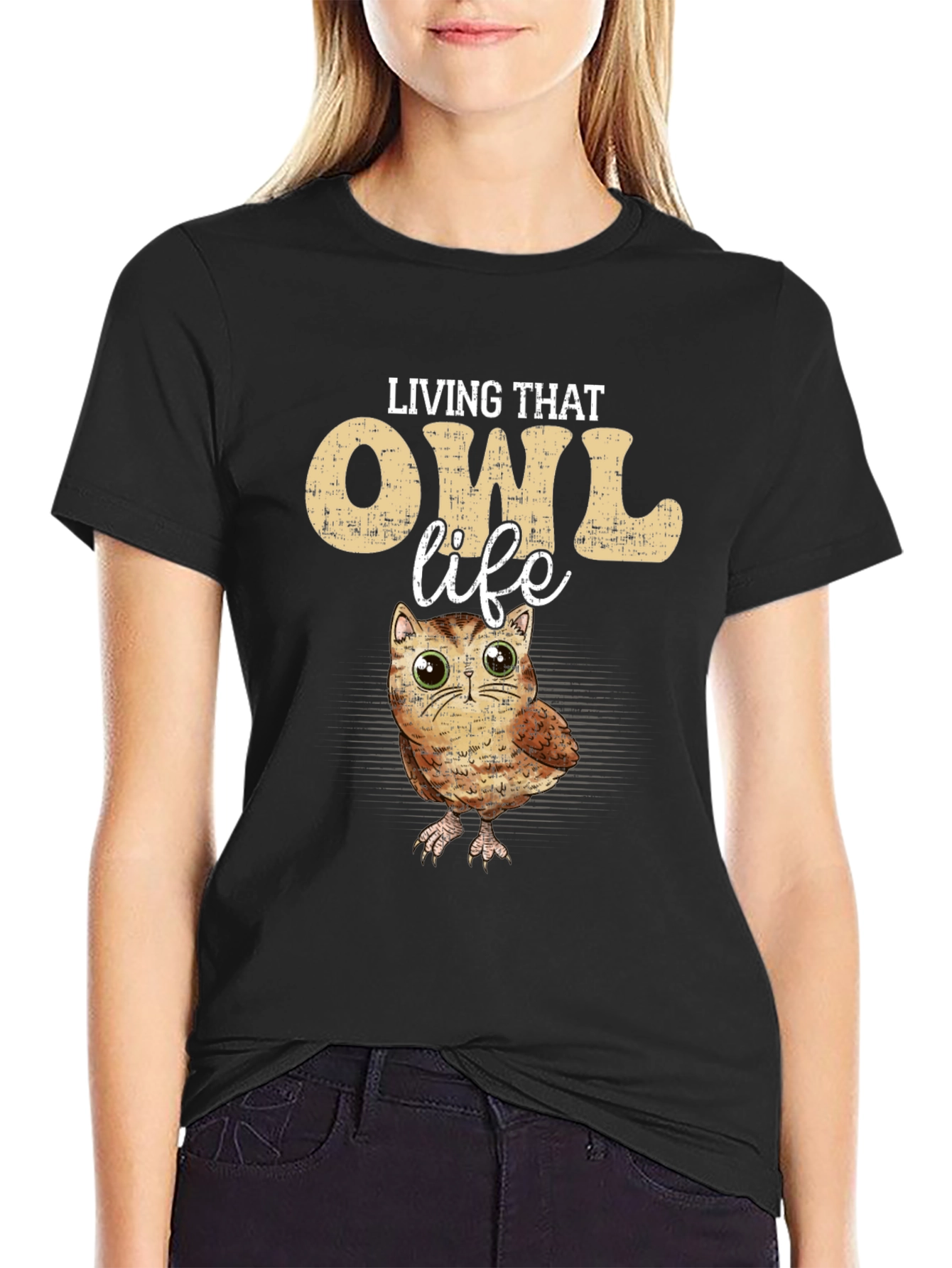 Living That Owl Life T-Shirt - Cute Animal Tee