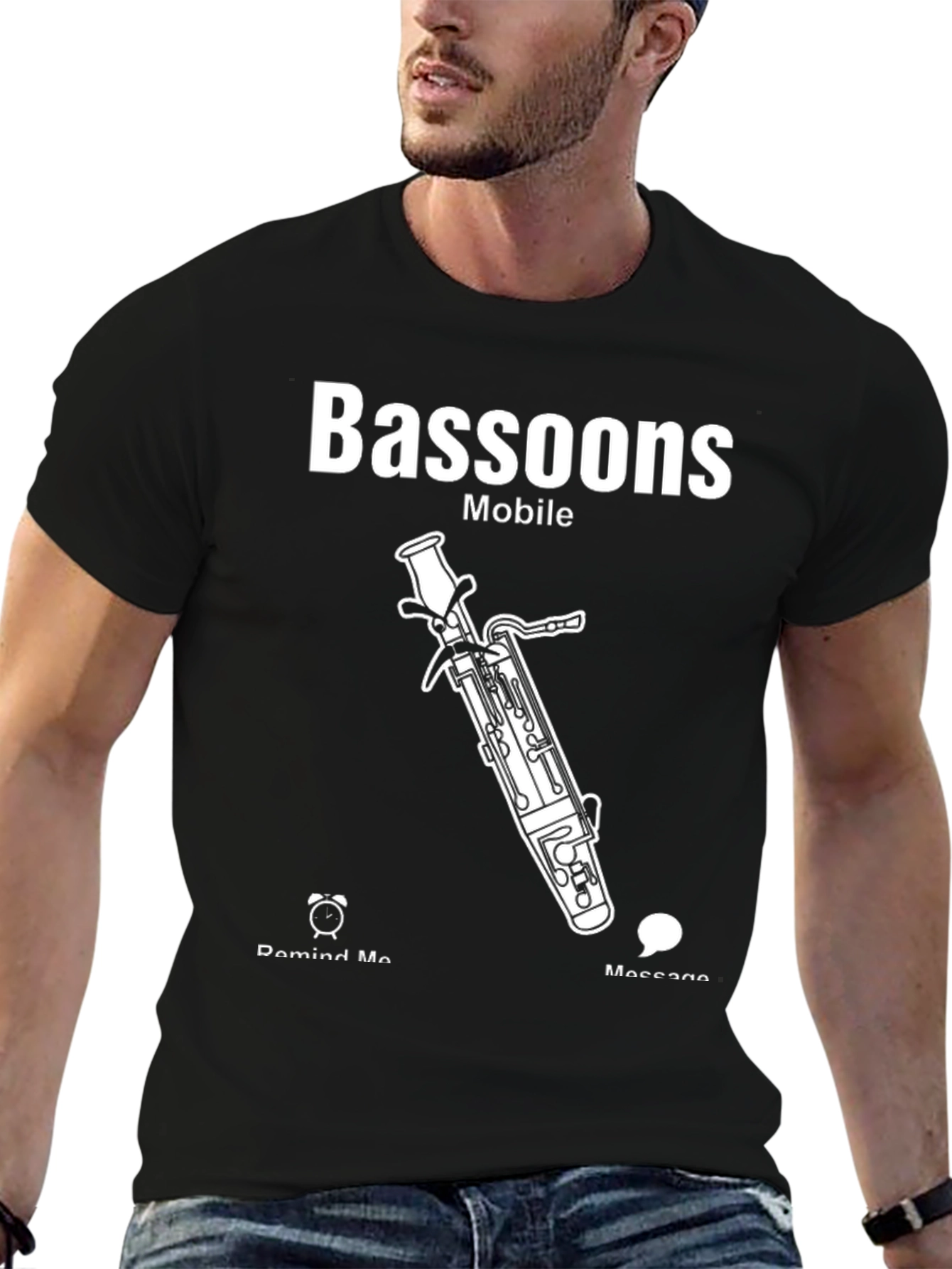 Bassoons Mobile Black T-Shirt - Musical Instrument Tee