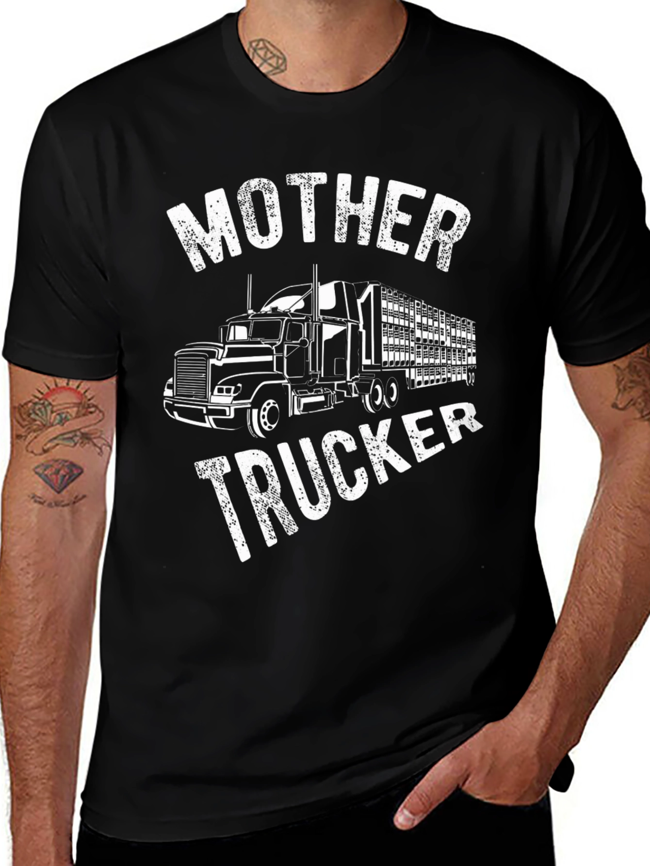 Mother Trucker Graphic T-Shirt - Black