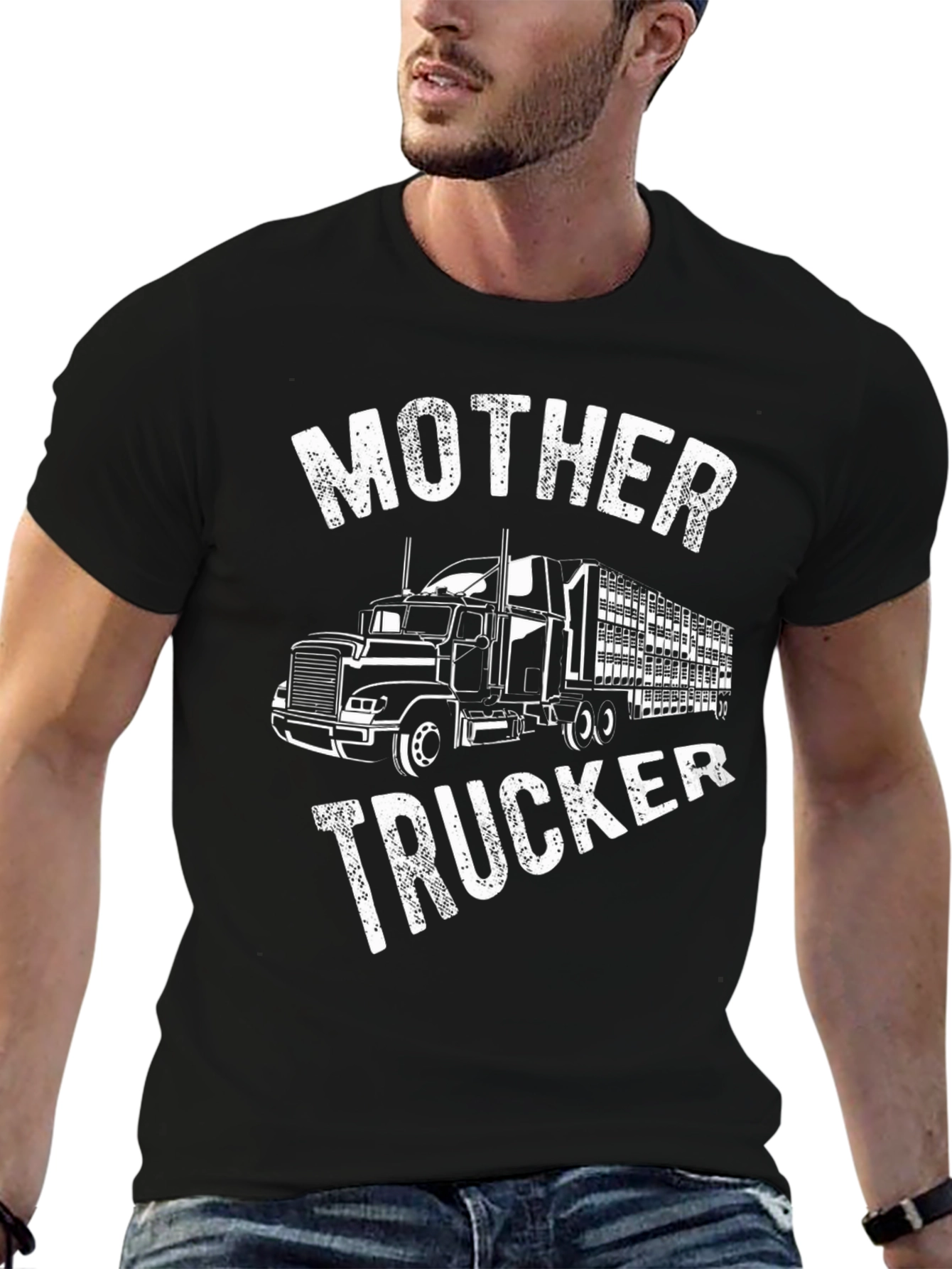 Mother Trucker Graphic T-Shirt - Black