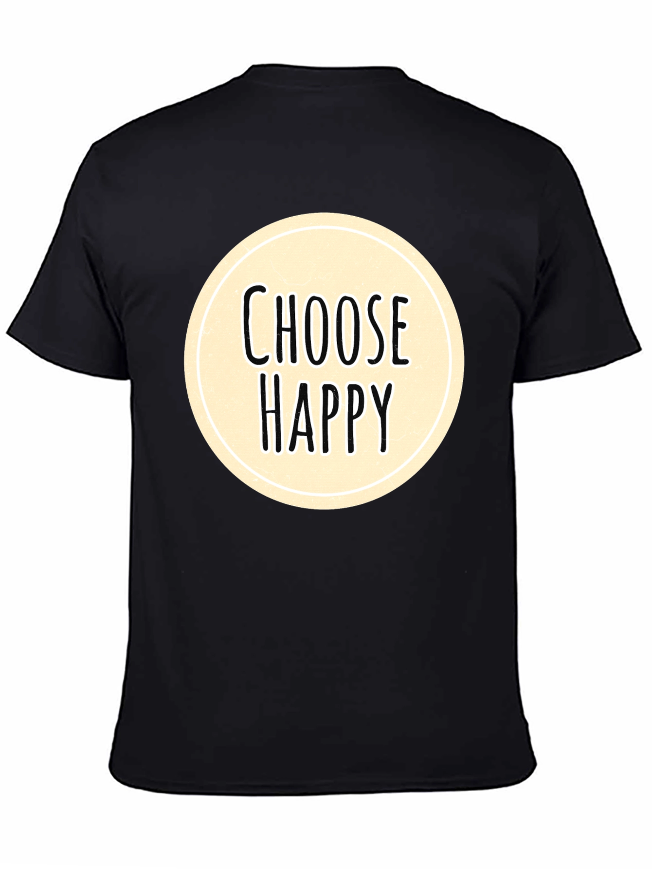Choose Happy Graphic Tee - Black Cotton Comfort