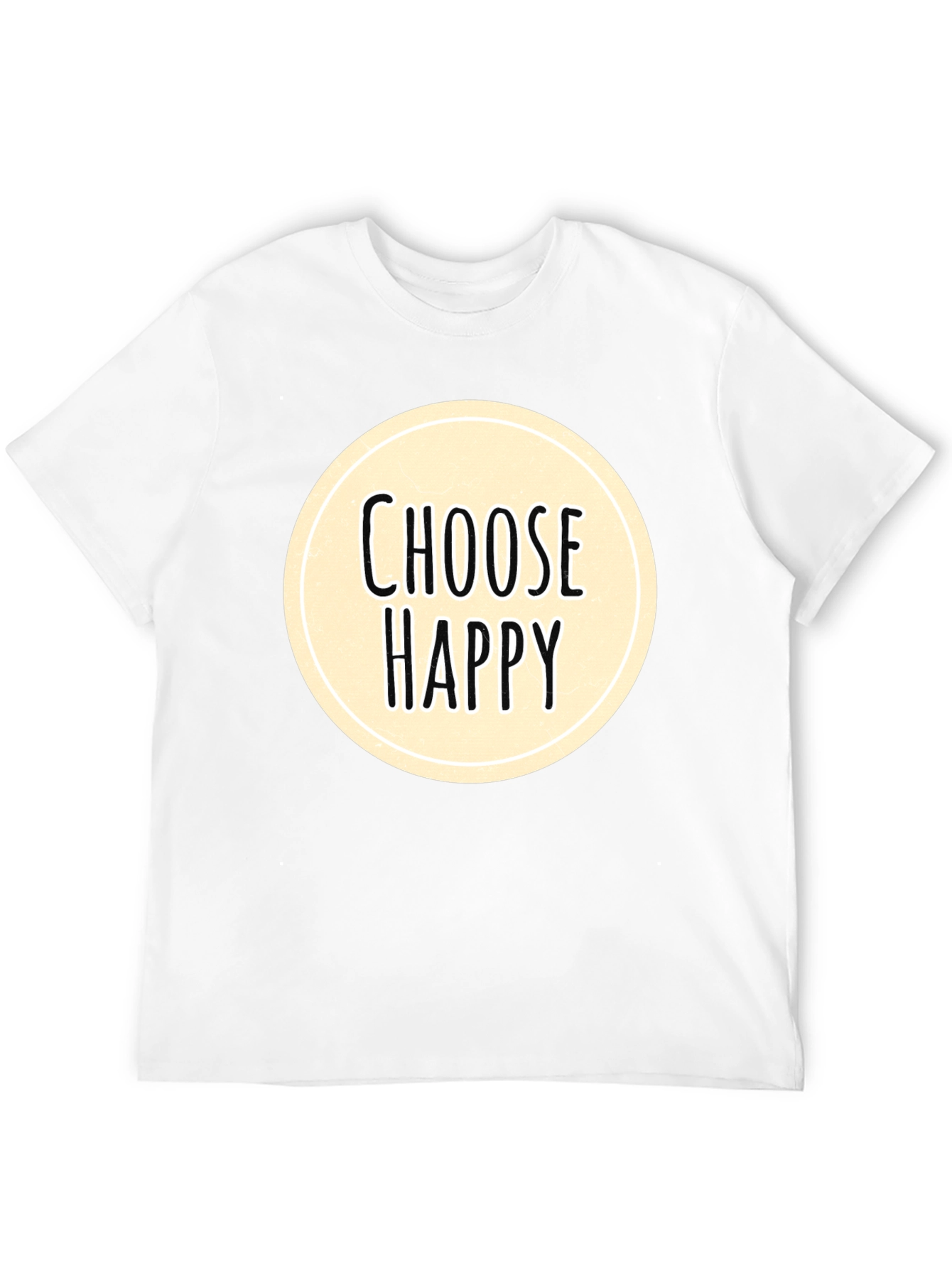 Choose Happy Graphic Tee - Black Cotton Comfort