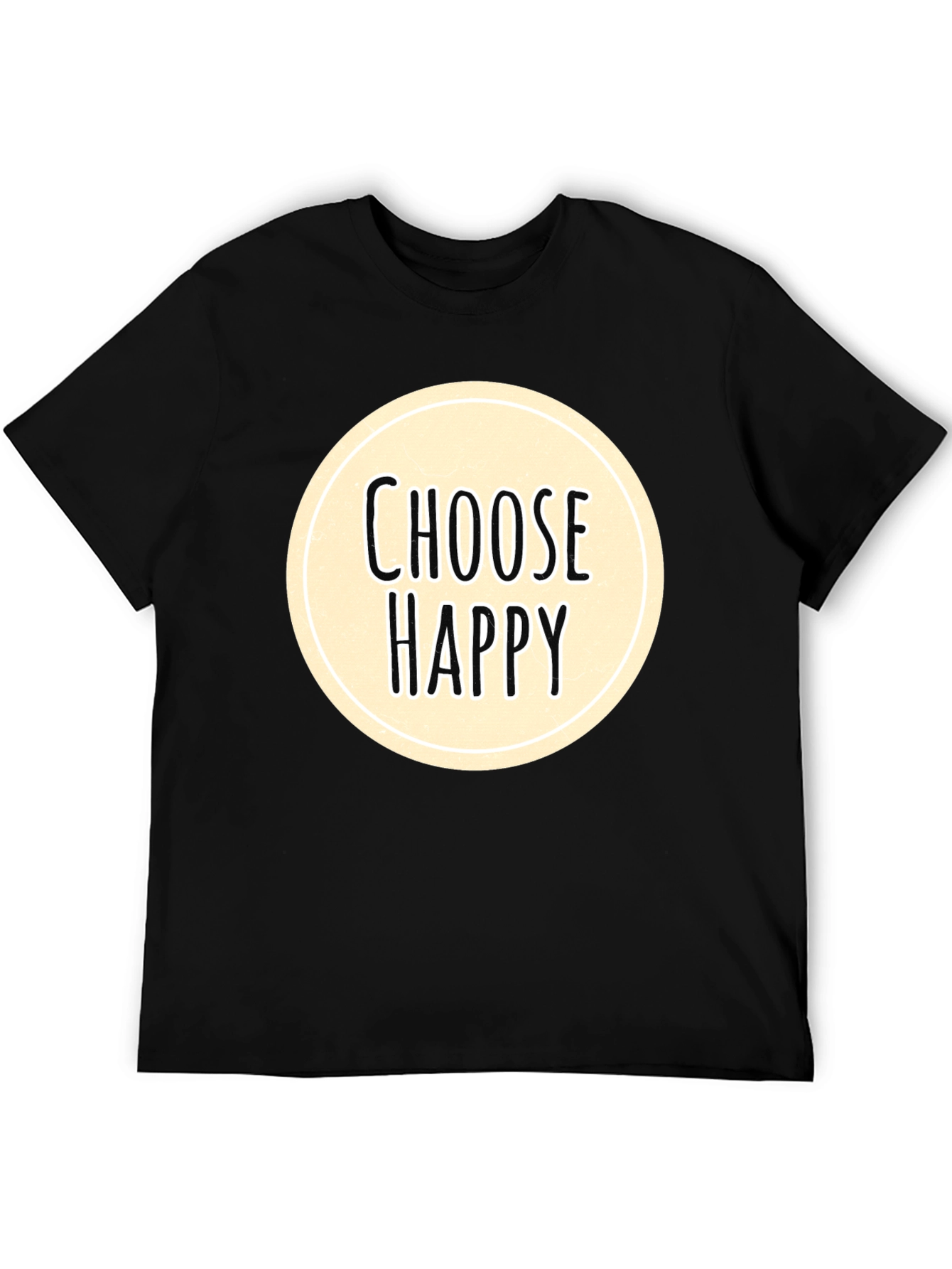 Choose Happy Graphic Tee - Black Cotton Comfort