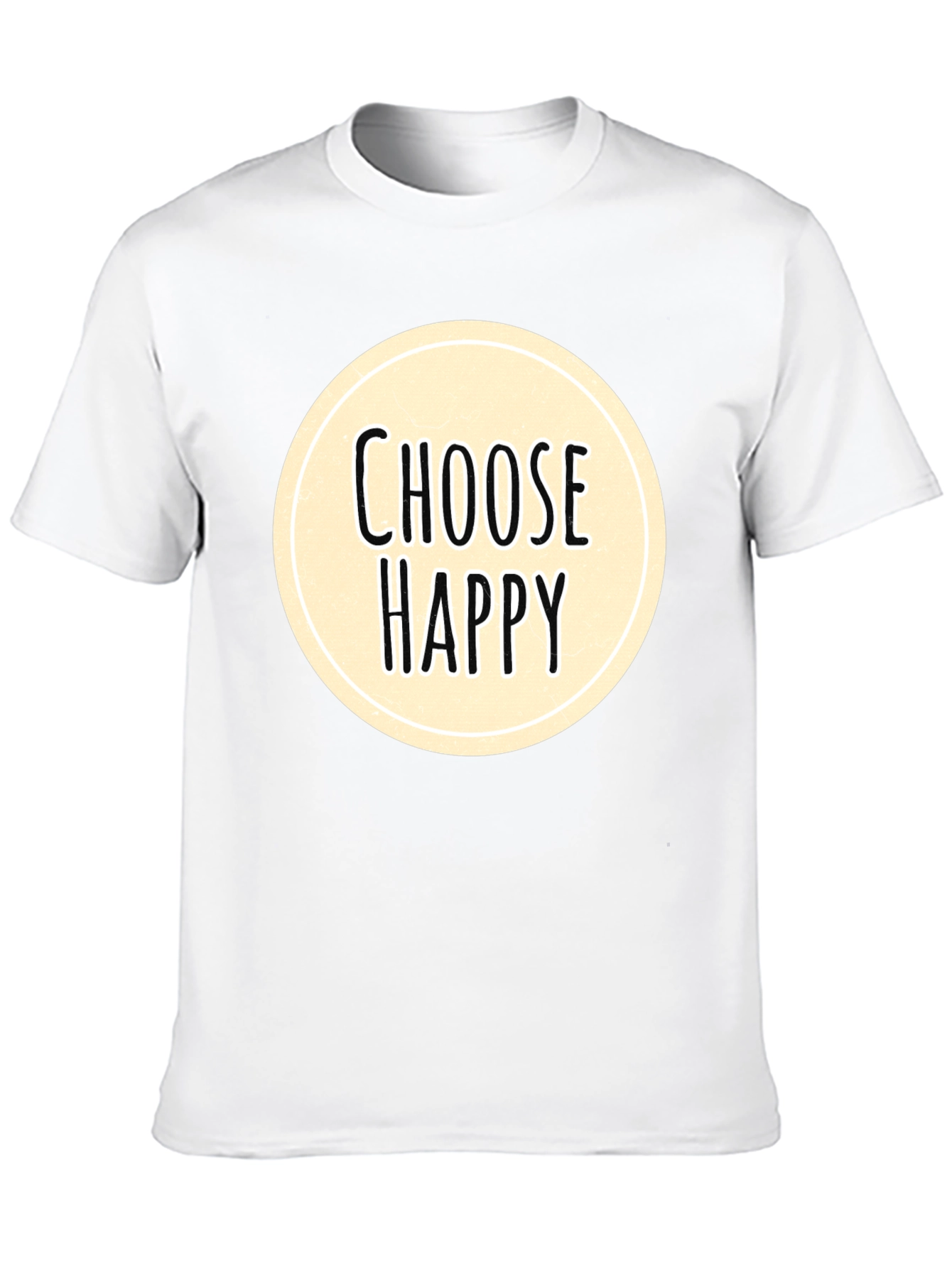 Choose Happy Graphic Tee - Black Cotton Comfort