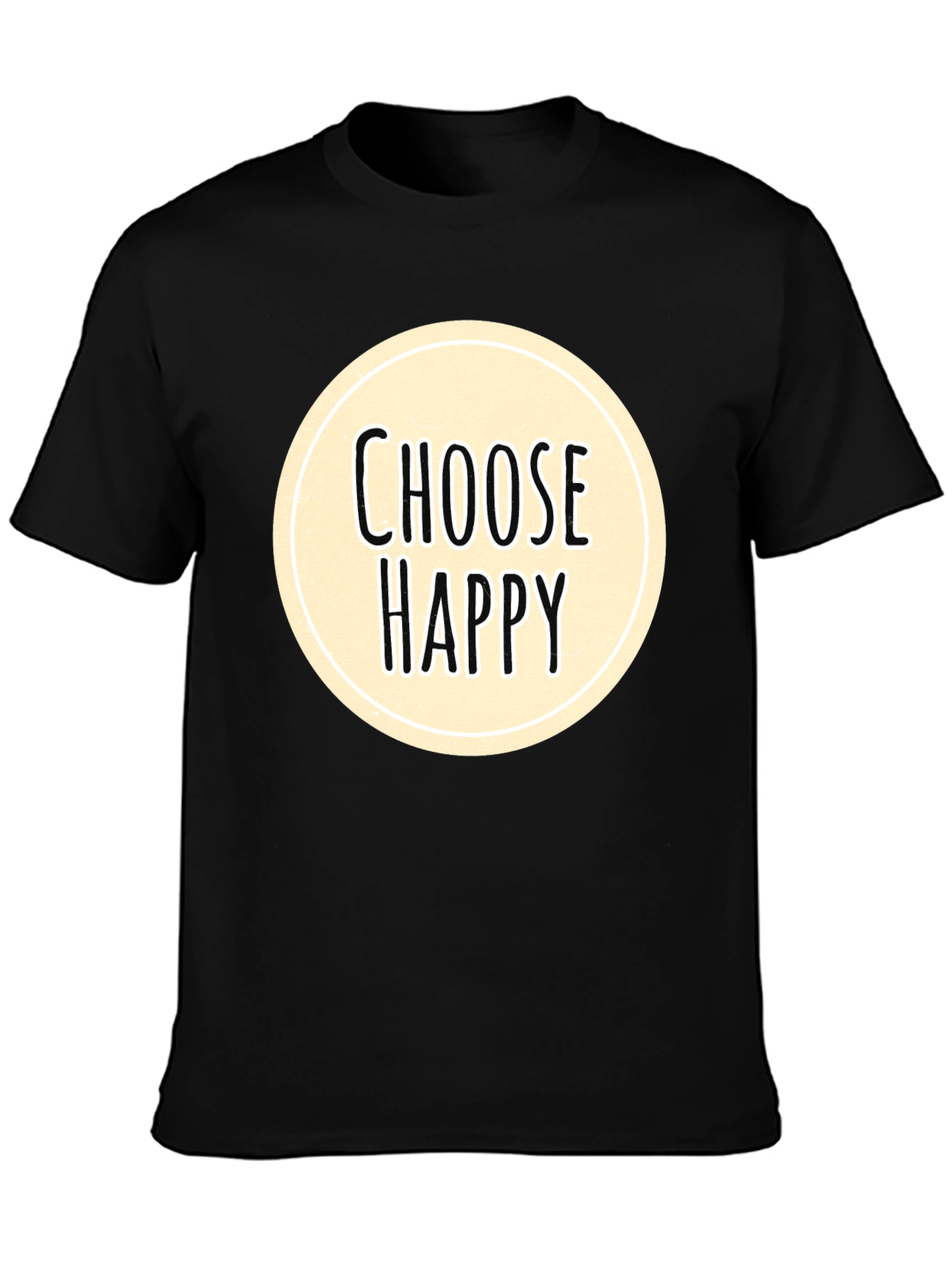 Choose Happy Graphic Tee - Black Cotton Comfort