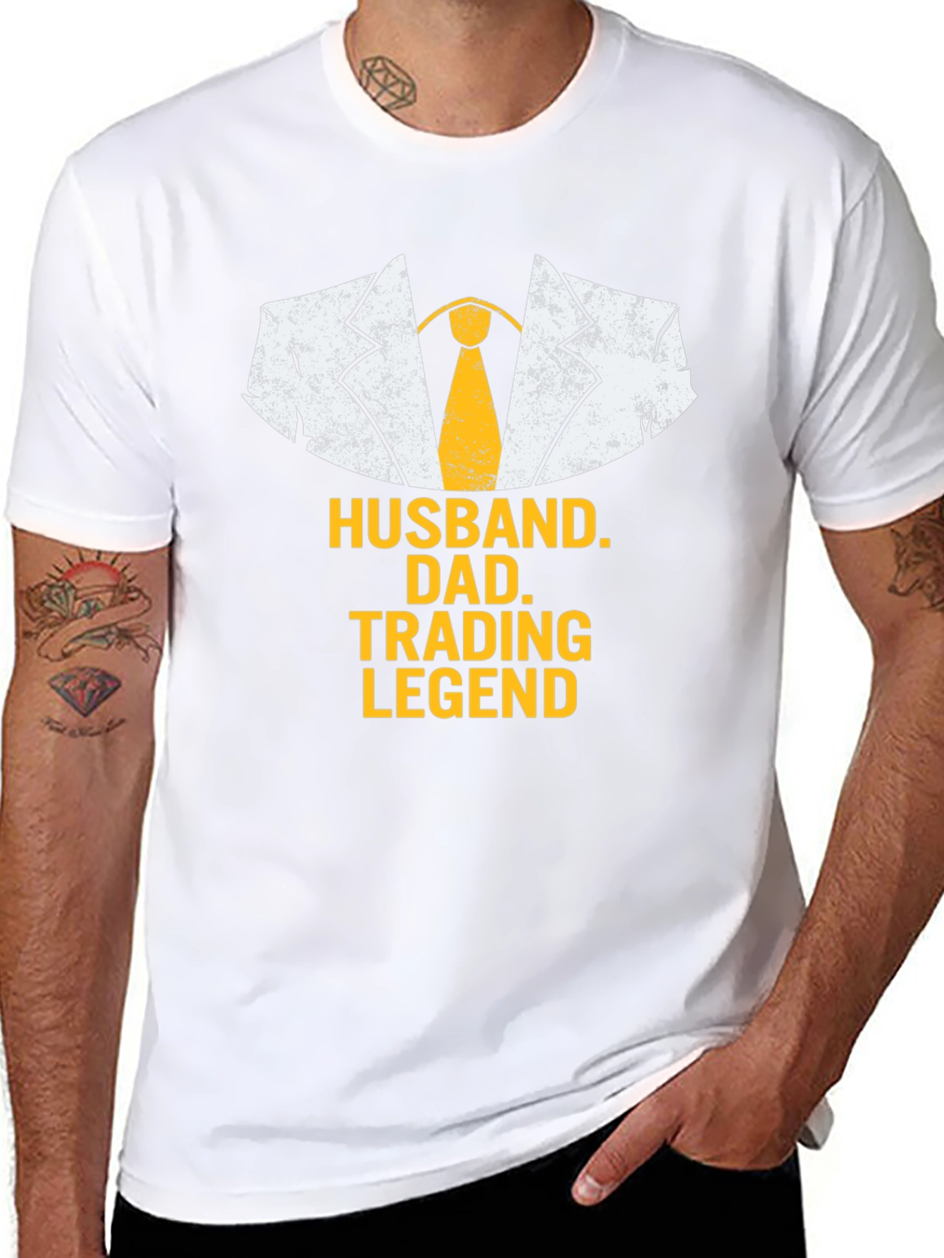 Husband Dad Trading Legend Black T-Shirt