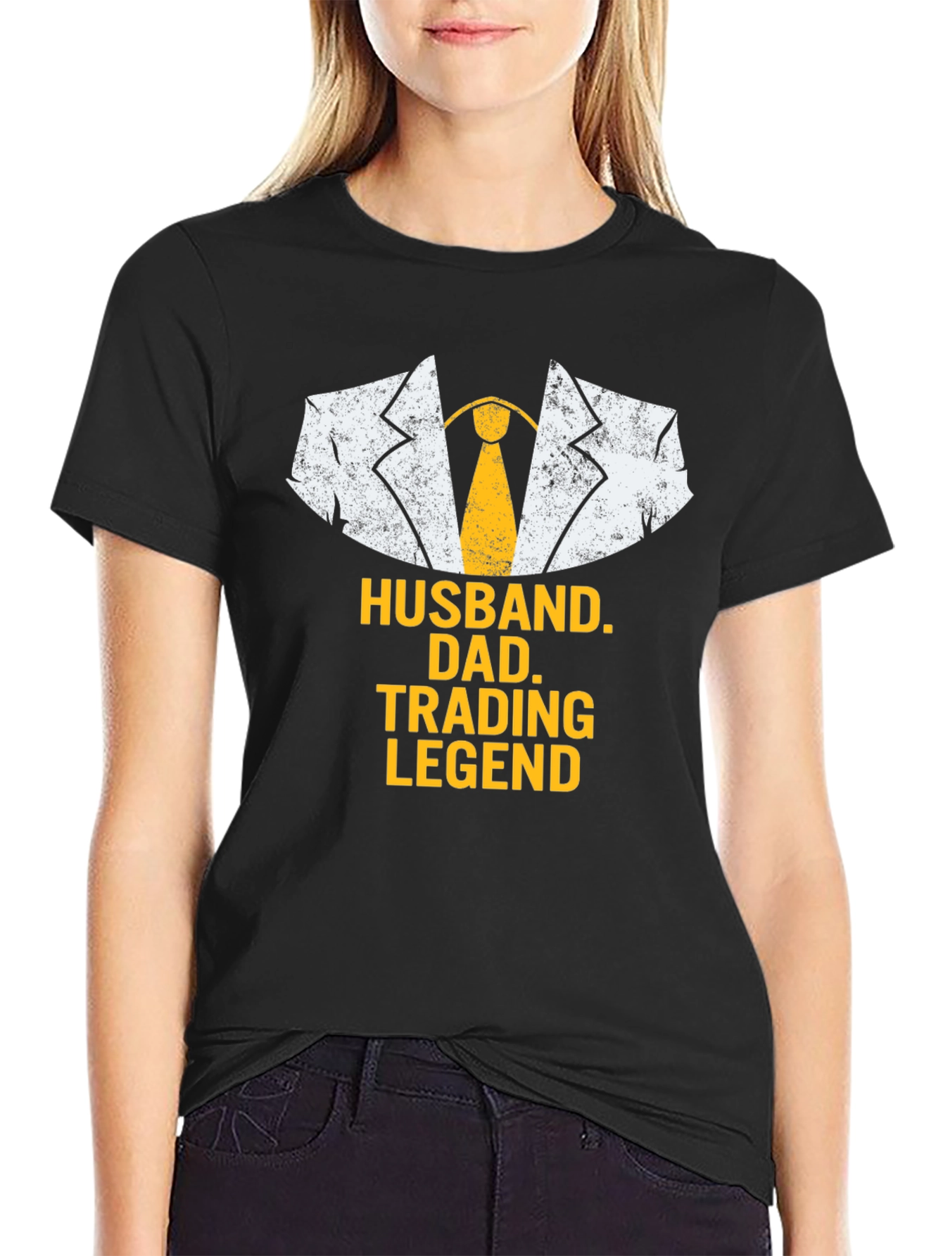 Husband Dad Trading Legend Black T-Shirt
