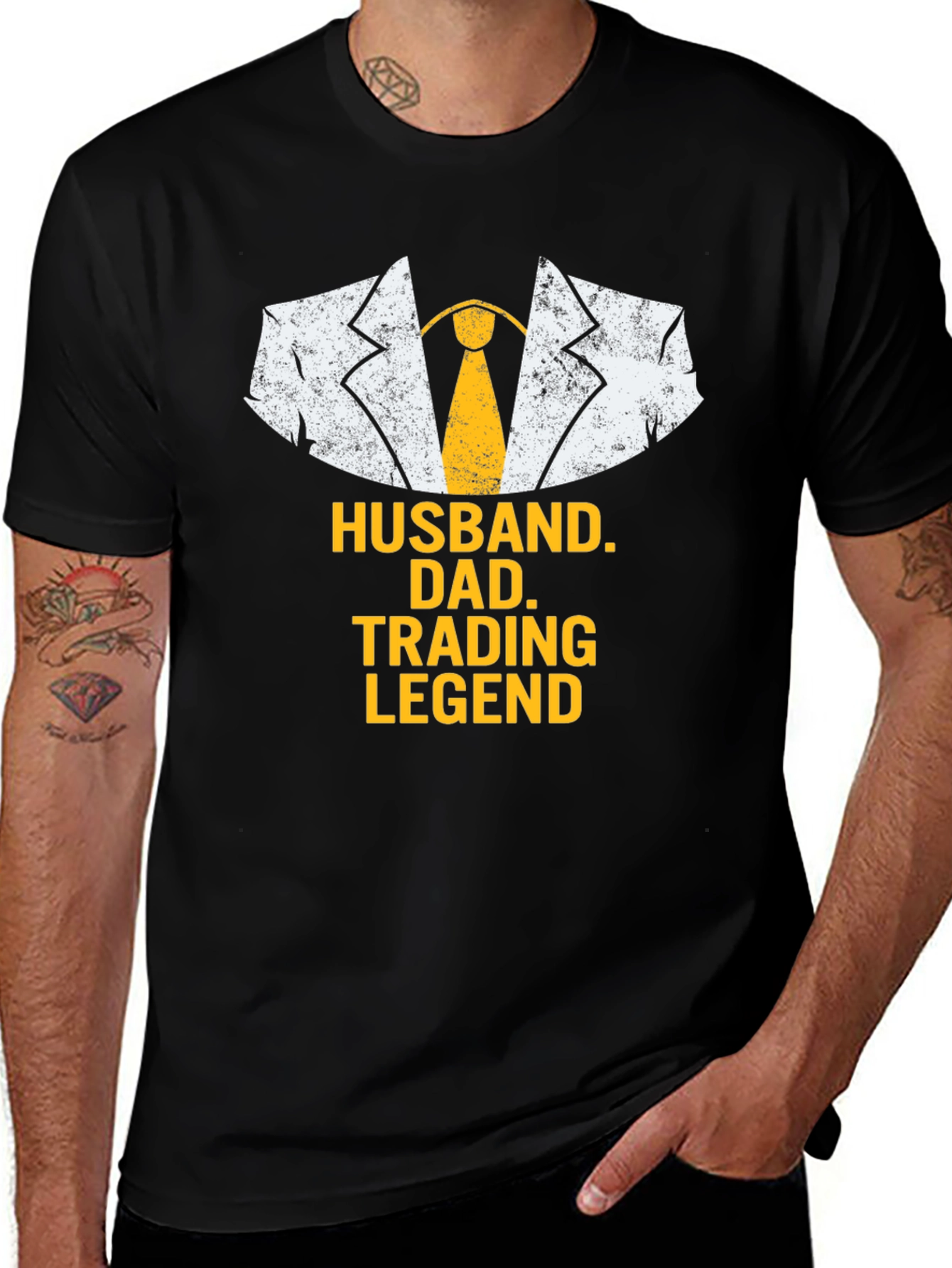 Husband Dad Trading Legend Black T-Shirt