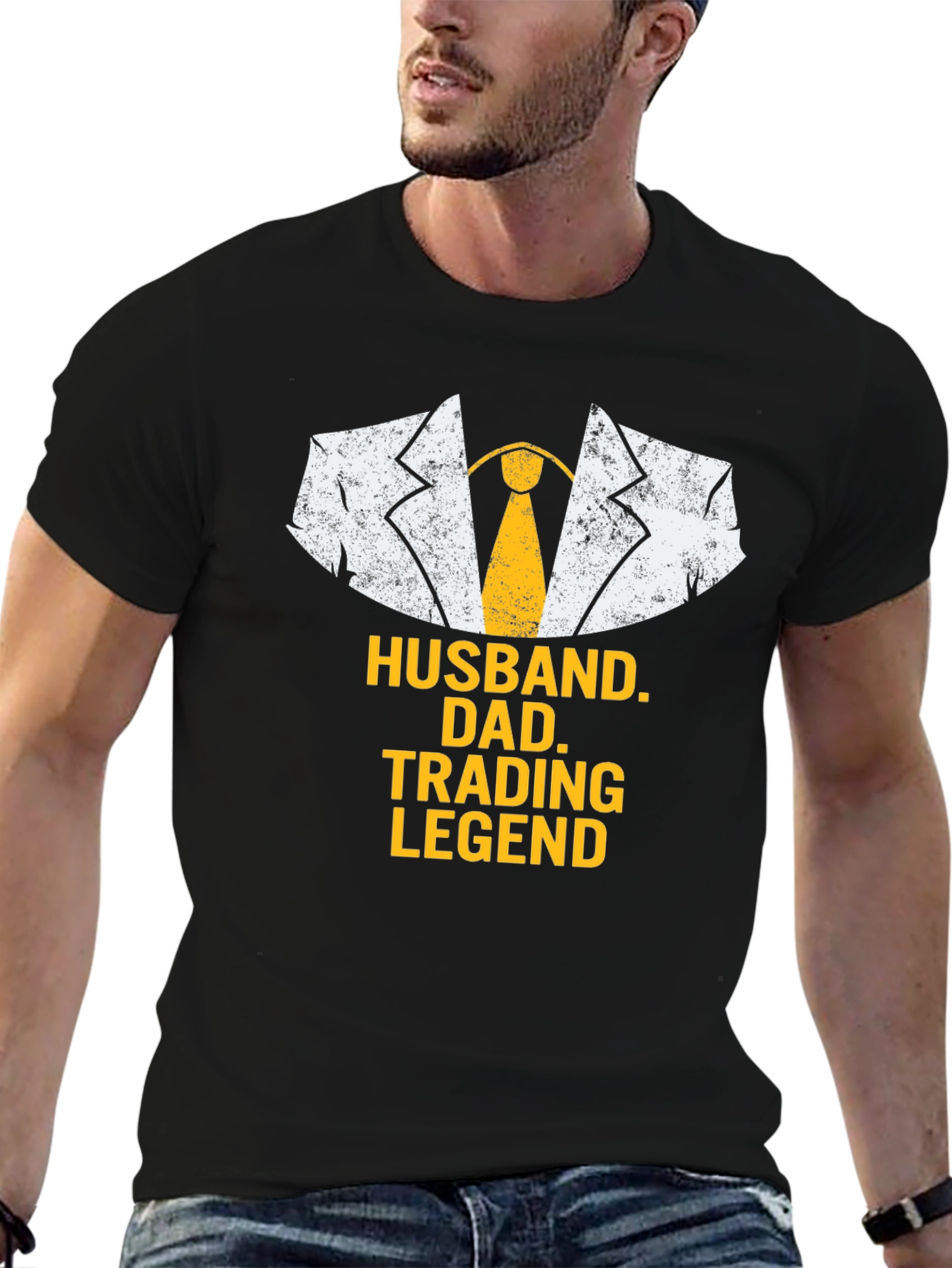 Husband Dad Trading Legend Black T-Shirt