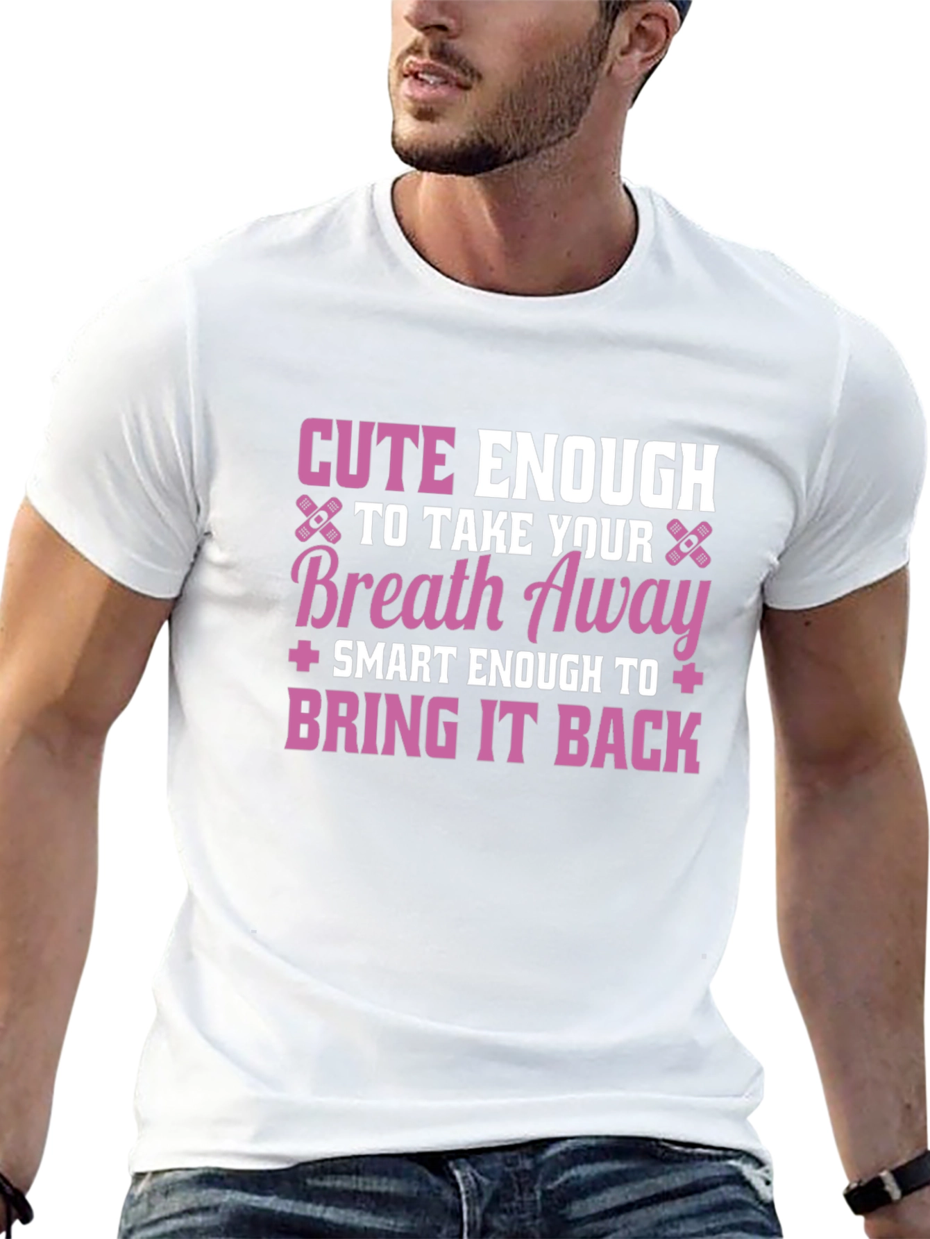 Cute Enough To Take Your Breath Away Black T-Shirt