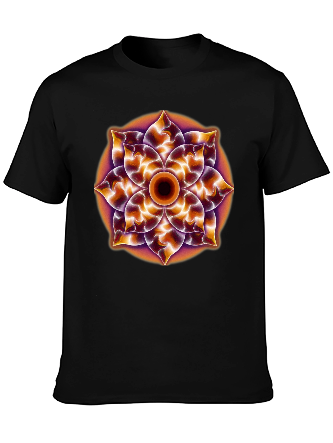 Psychedelic Mandala Graphic Tee - Black Cotton T-Shirt