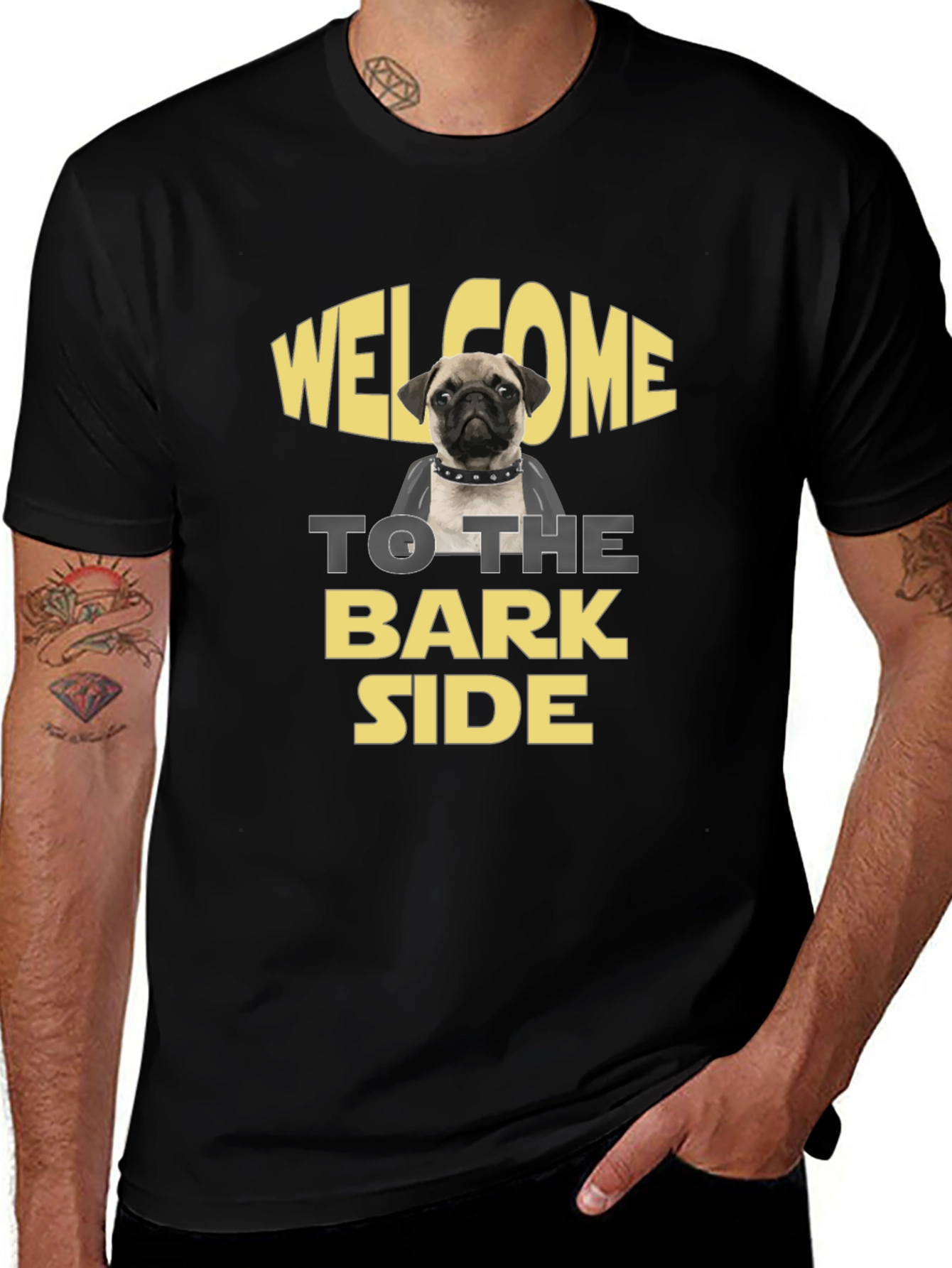 Welcome to the Bark Side Pug Graphic Tee