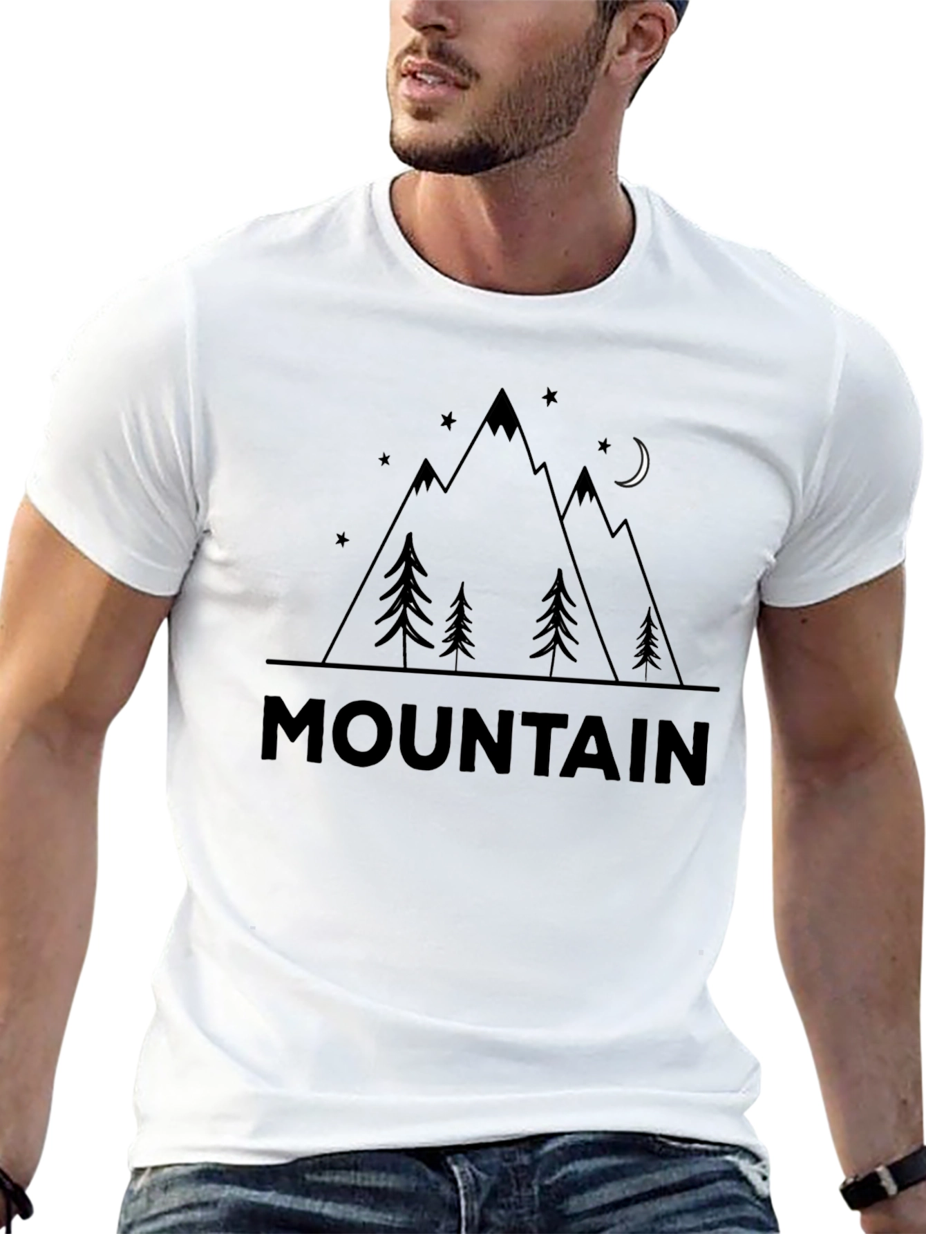 Mountain Graphic Print Black T-Shirt