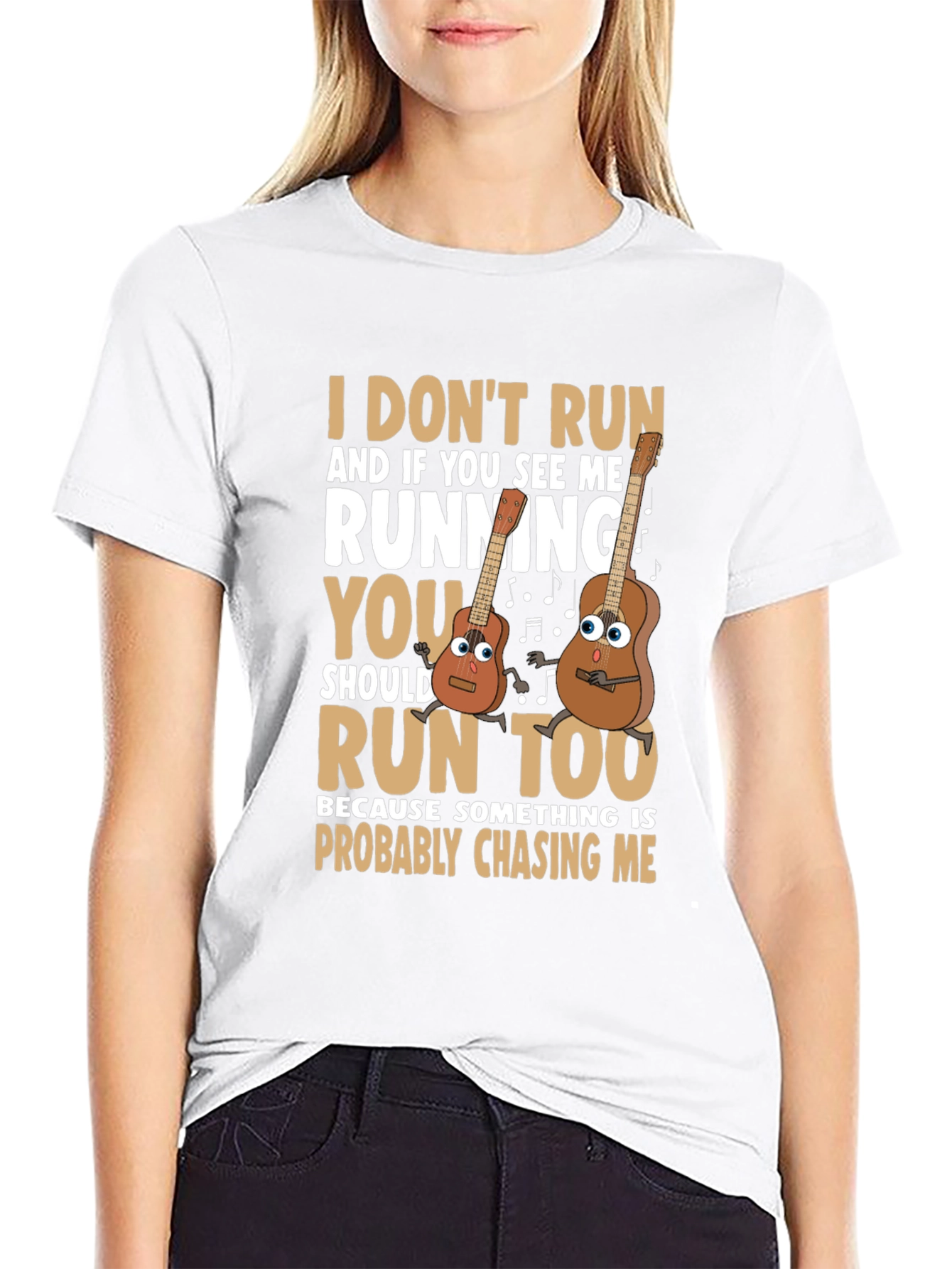 Funny Guitar Running T-Shirt for Musicians