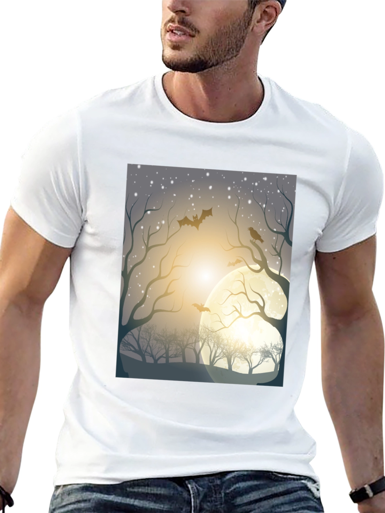 Spooky Moonlit Night Graphic Tee