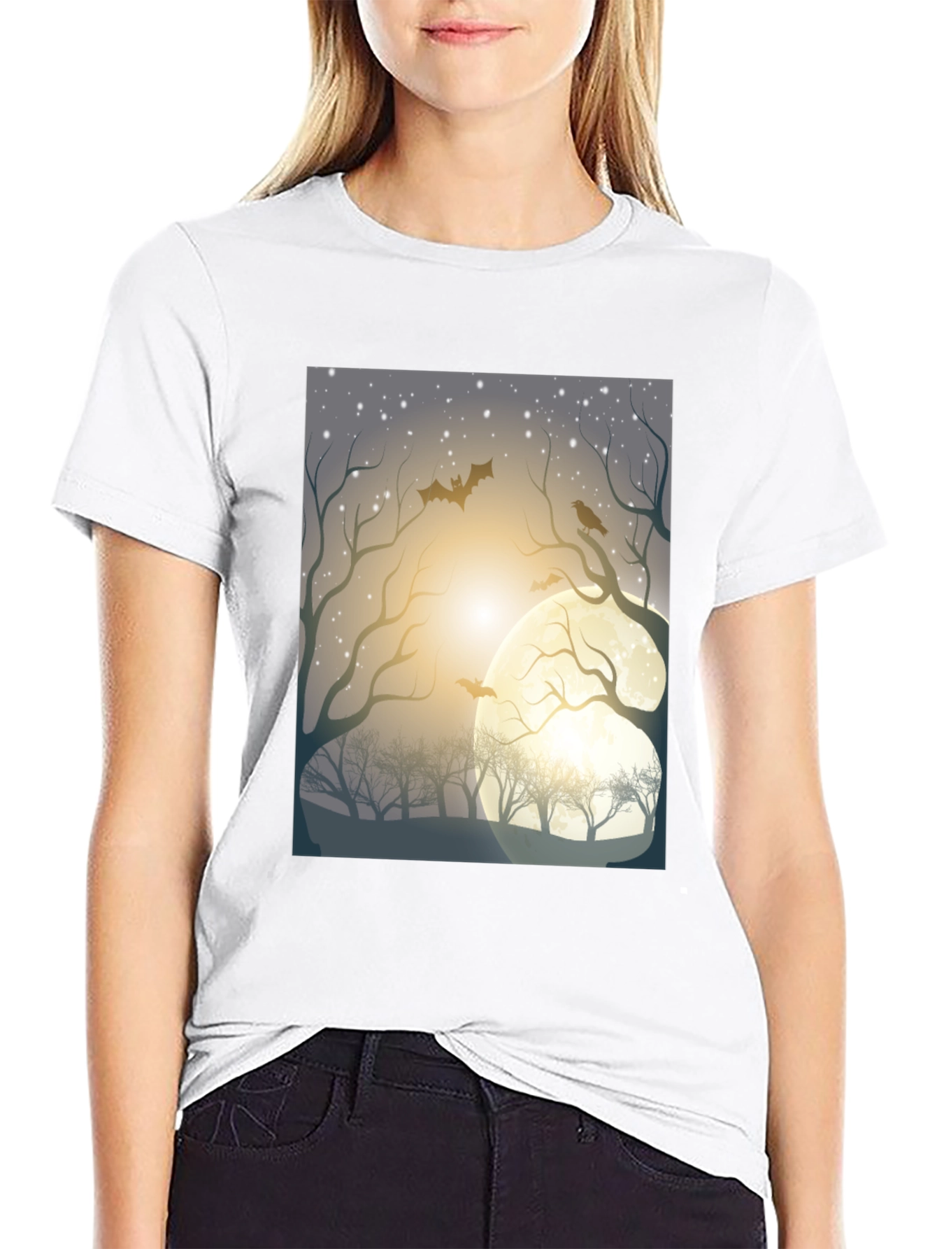 Spooky Moonlit Night Graphic Tee