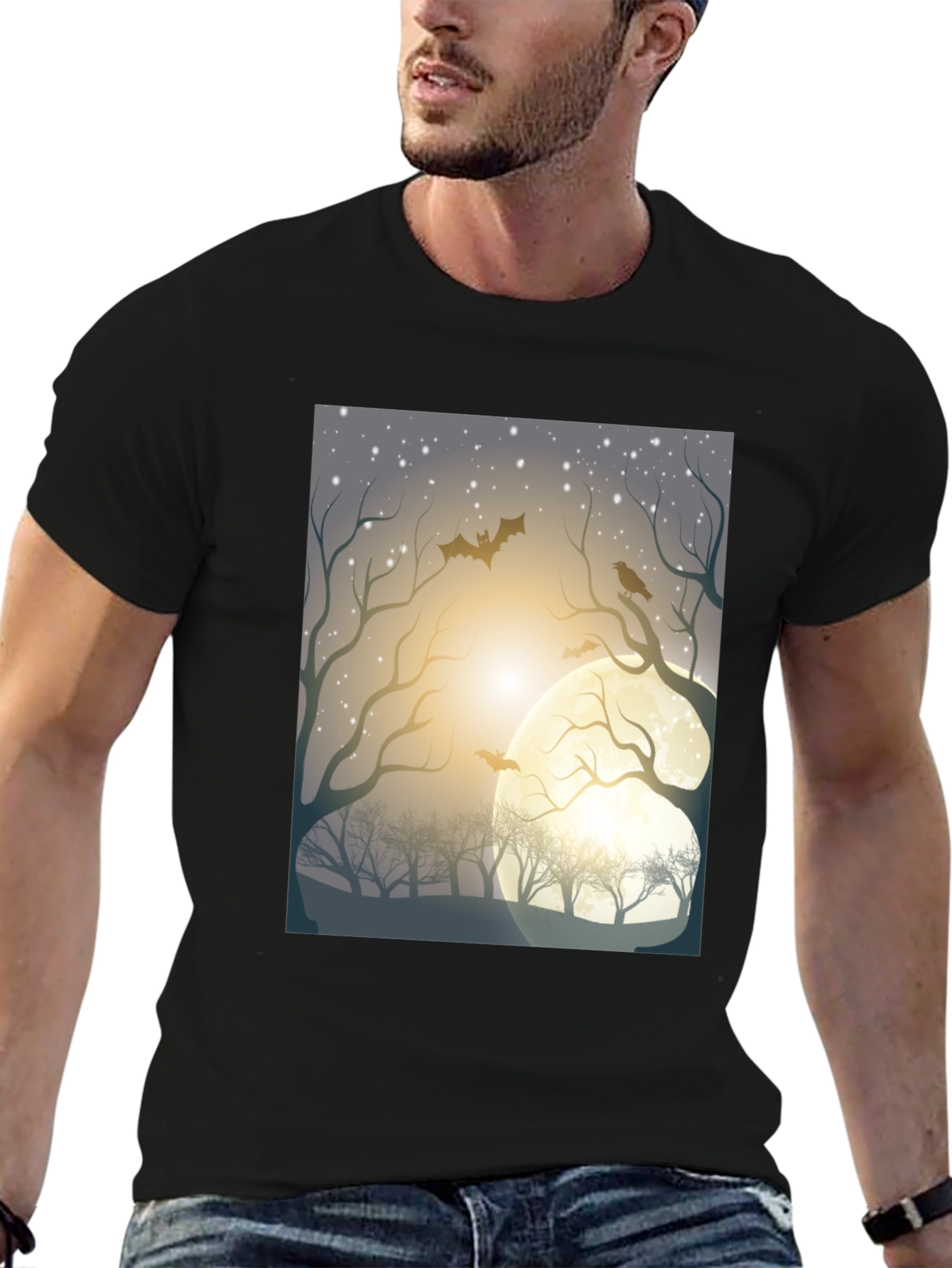 Spooky Moonlit Night Graphic Tee