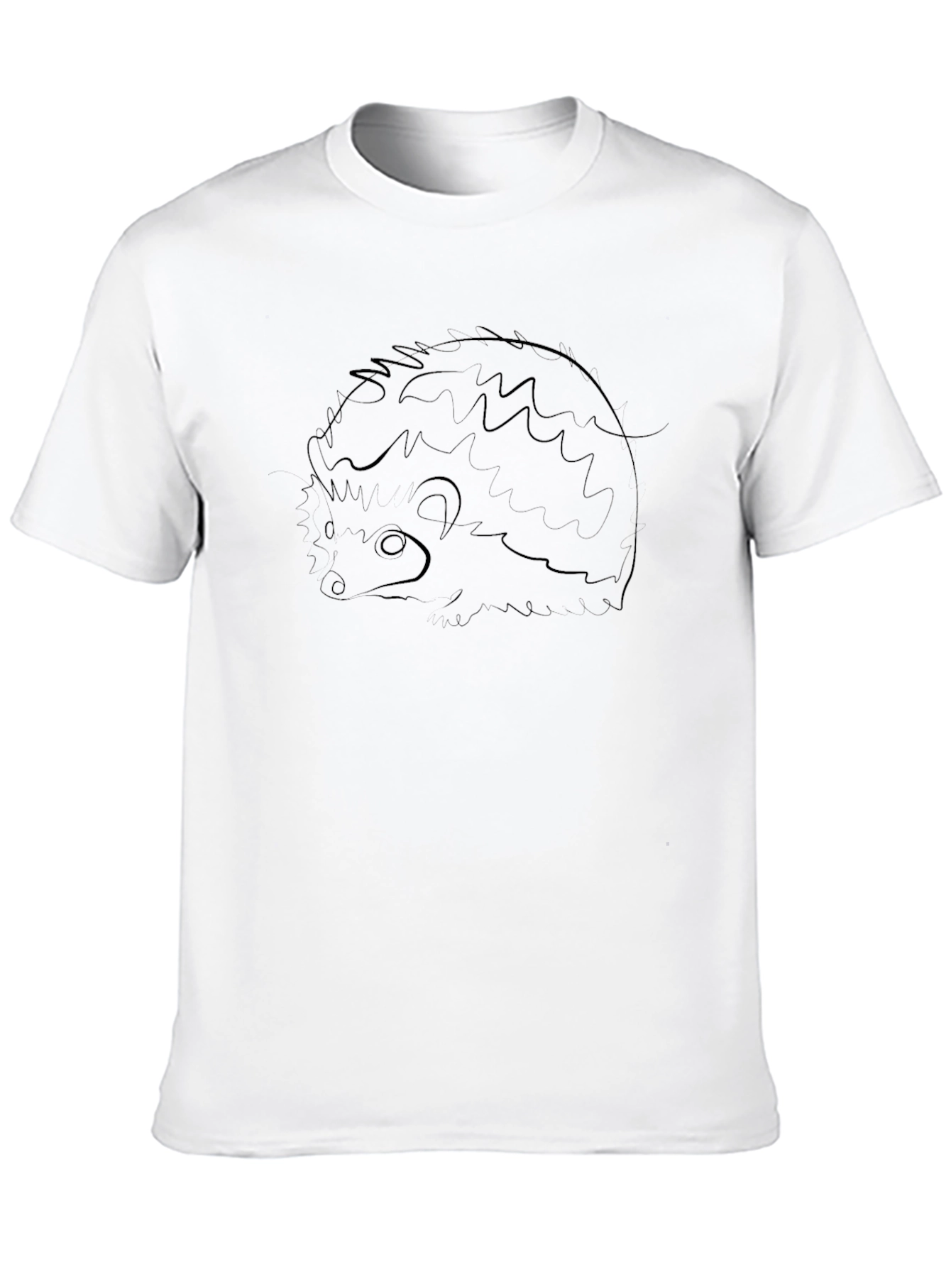 Black Hedgehog Outline Graphic Tee