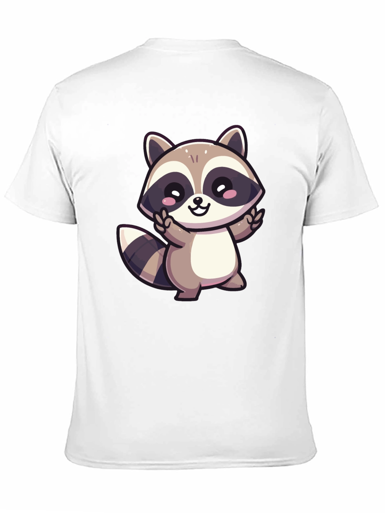 Cute Cartoon Raccoon Graphic T-Shirt