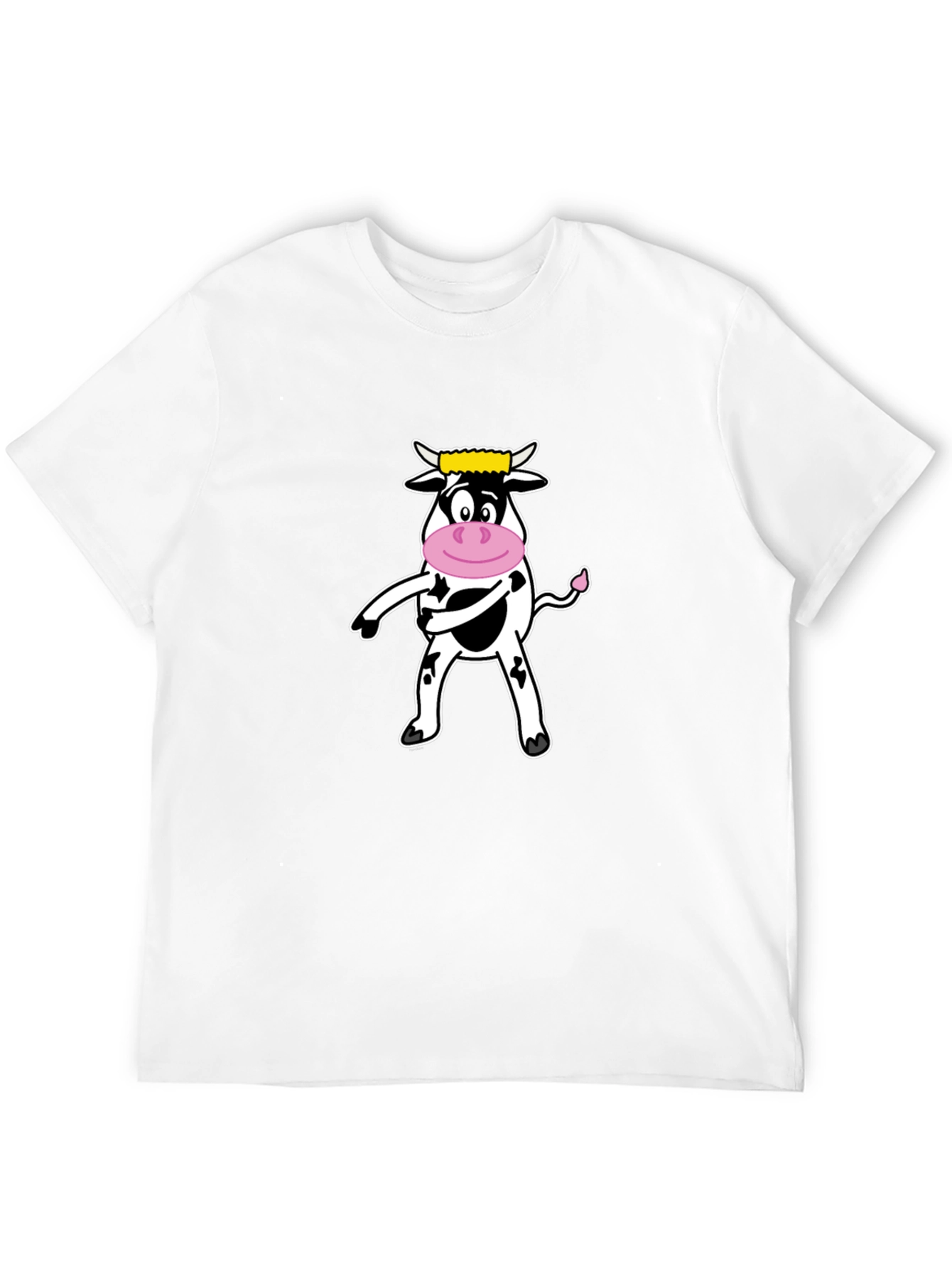 Funny Cow Graphic Tee - Black Cotton T-Shirt