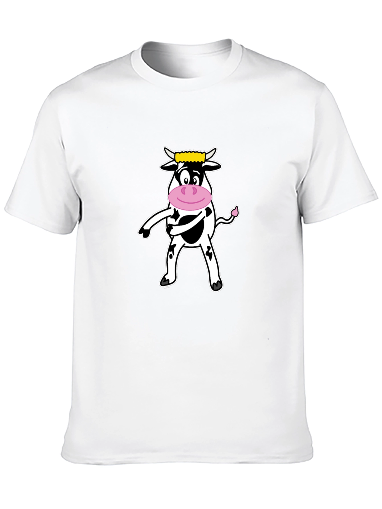 Funny Cow Graphic Tee - Black Cotton T-Shirt