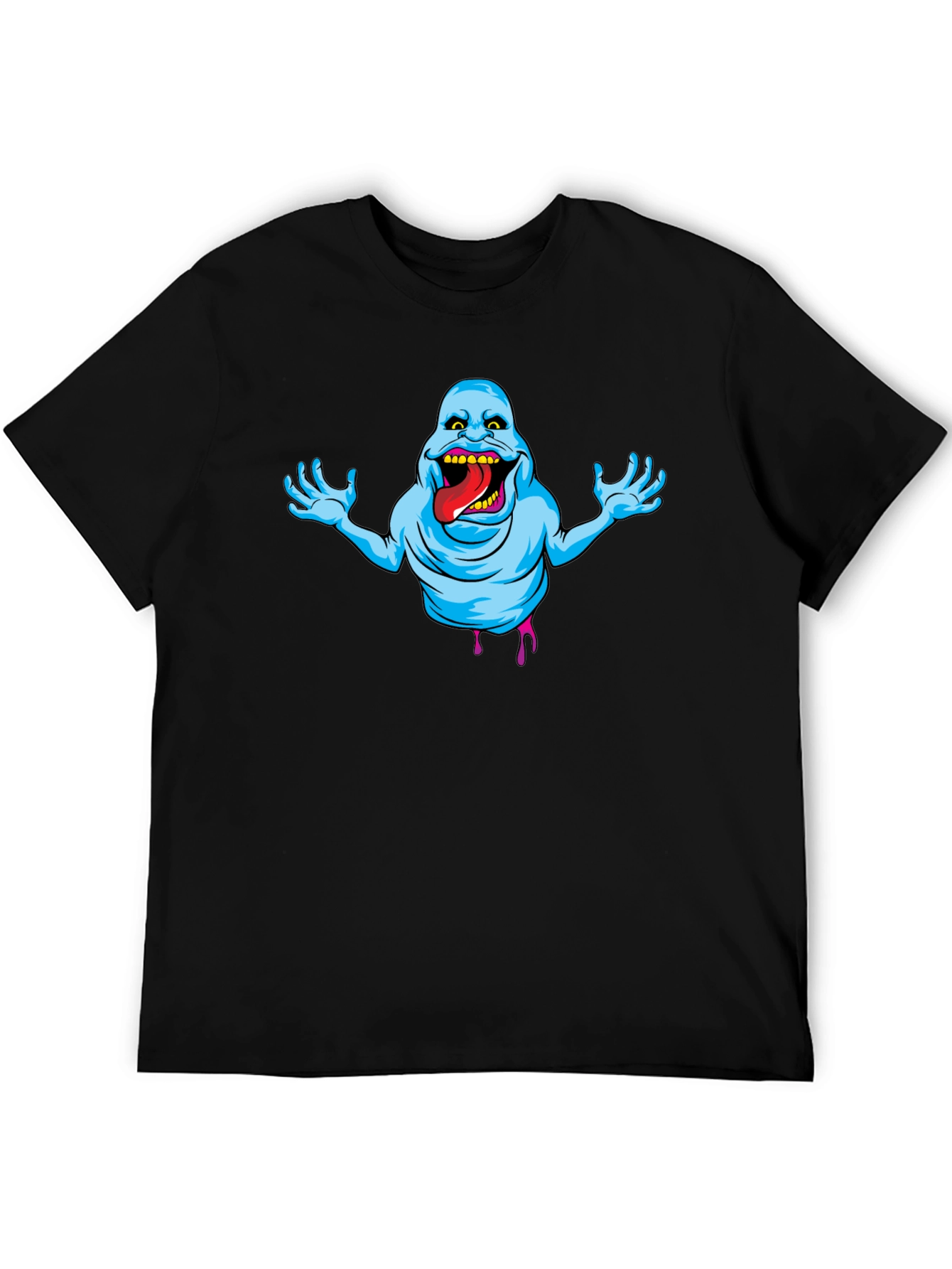 Ghostly Graphic Tee - Slimer Cartoon T-Shirt