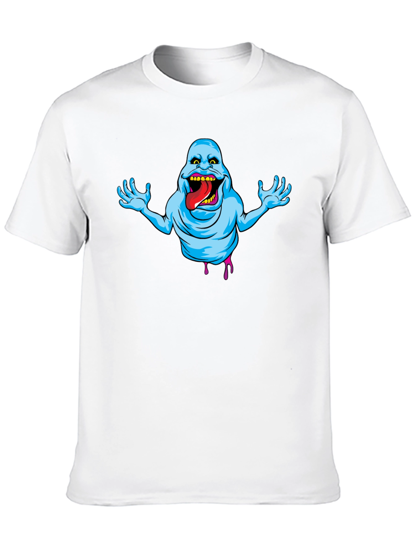 Ghostly Graphic Tee - Slimer Cartoon T-Shirt