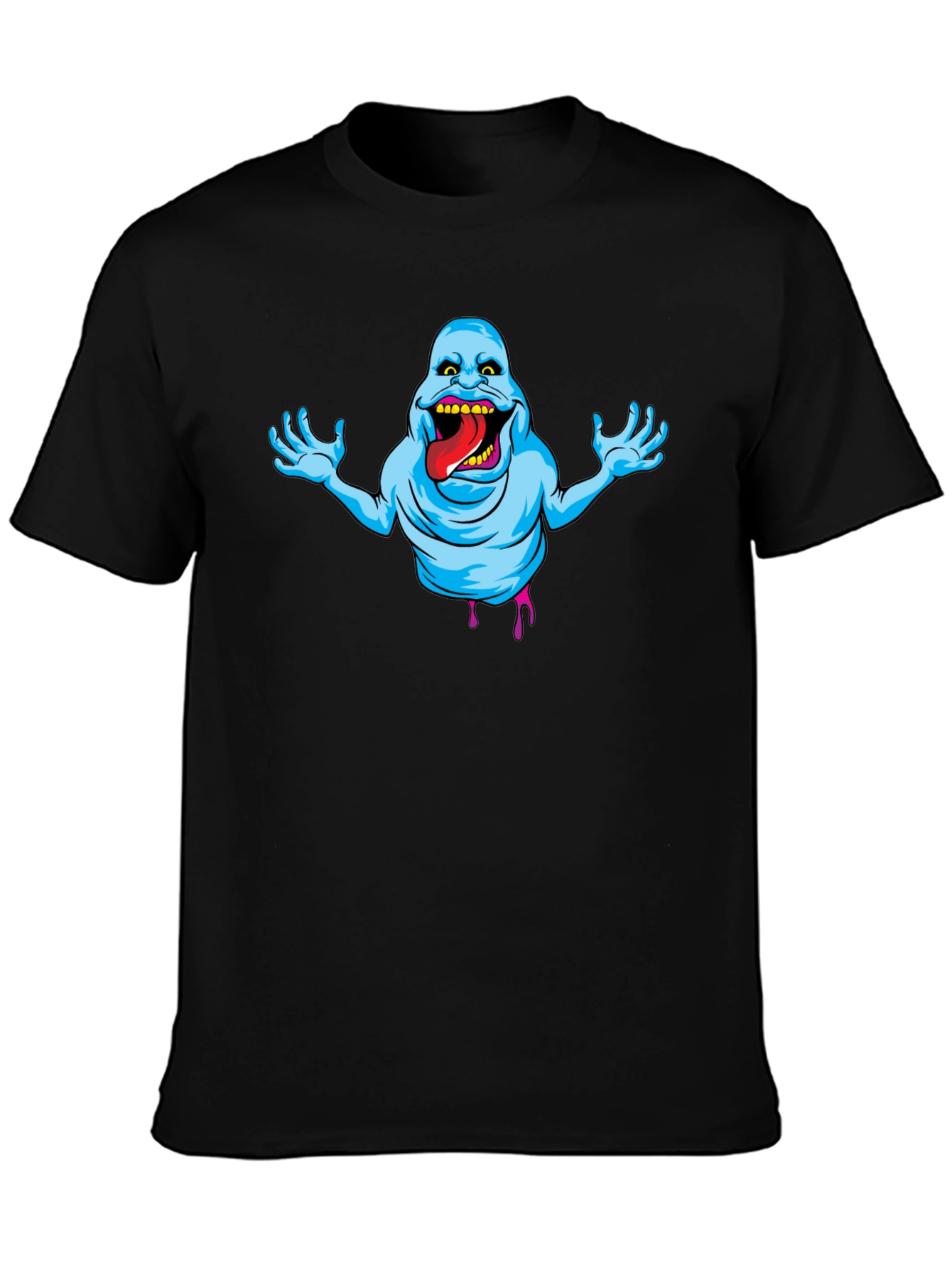 Ghostly Graphic Tee - Slimer Cartoon T-Shirt
