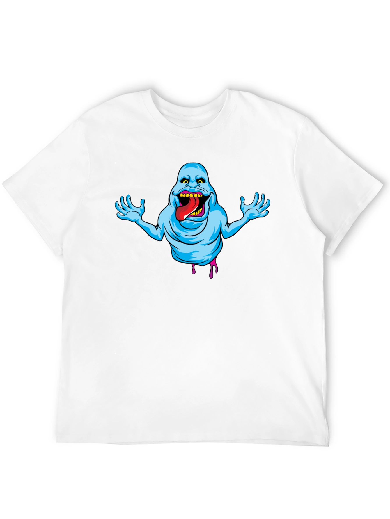 Ghostly Graphic Tee - Slimer Cartoon T-Shirt