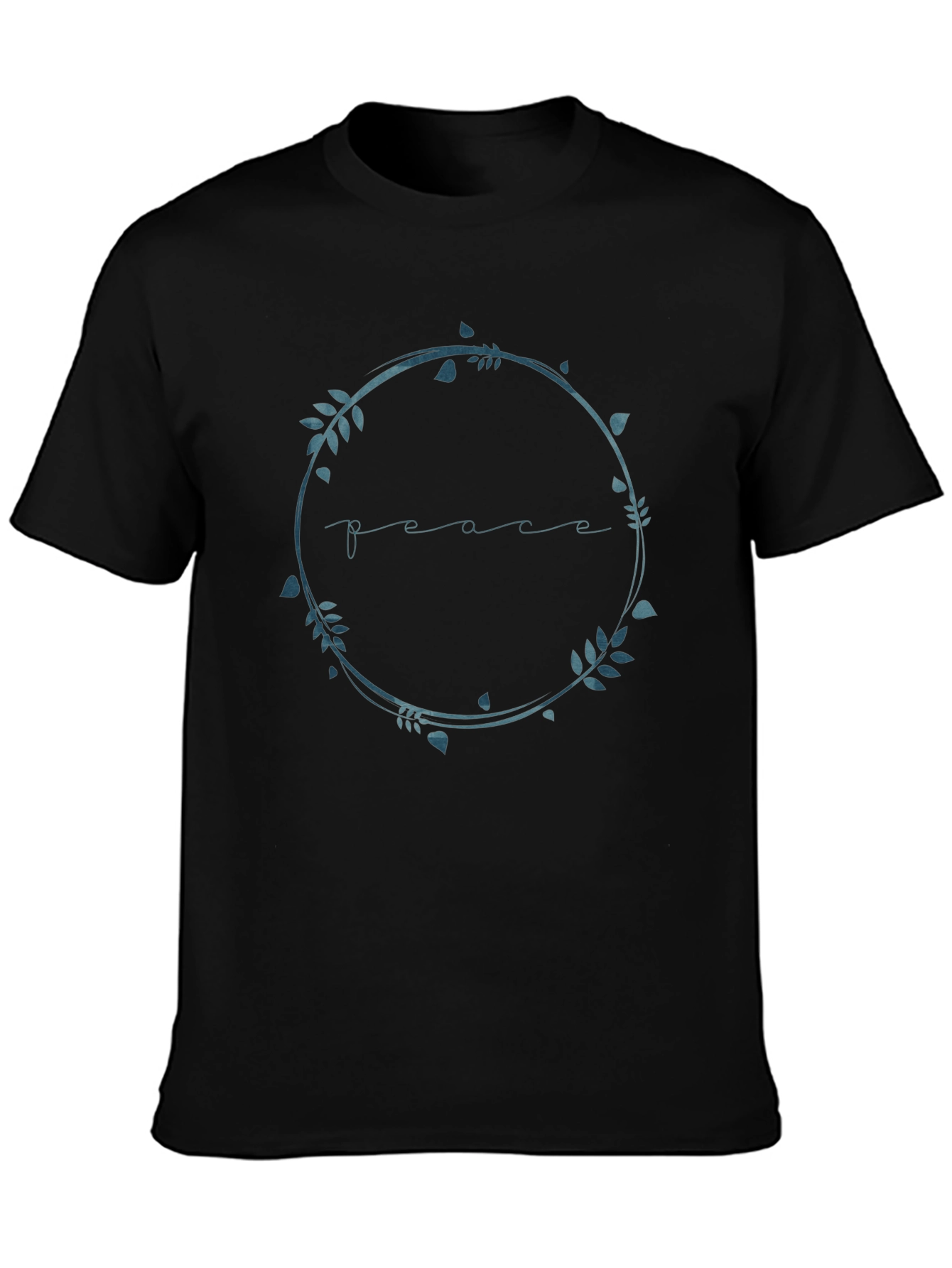 Peace Wreath Graphic T-Shirt - Black