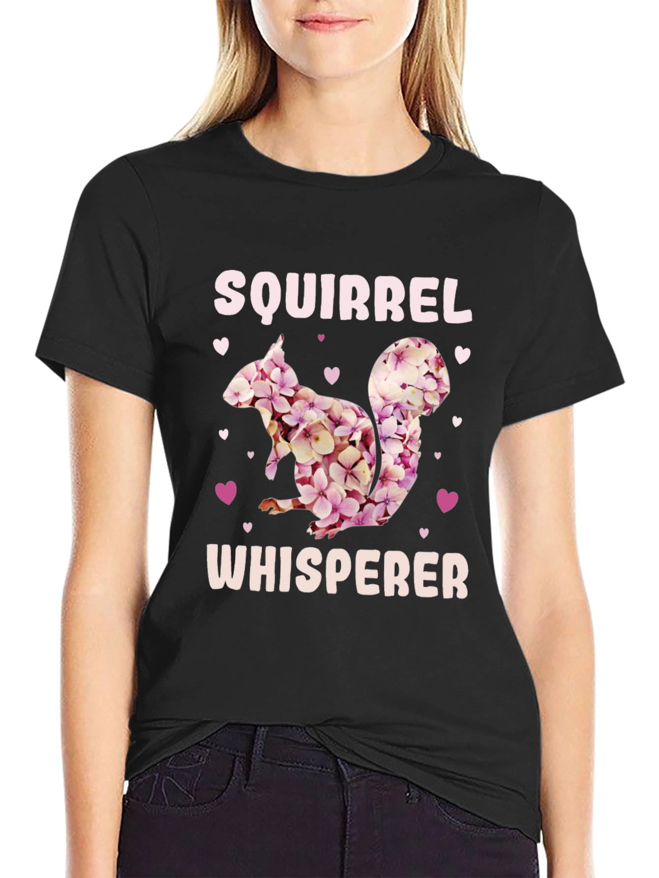 Squirrel Whisperer Floral Graphic T-Shirt