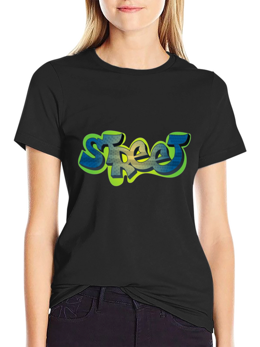 Street Graffiti Style Black T-Shirt