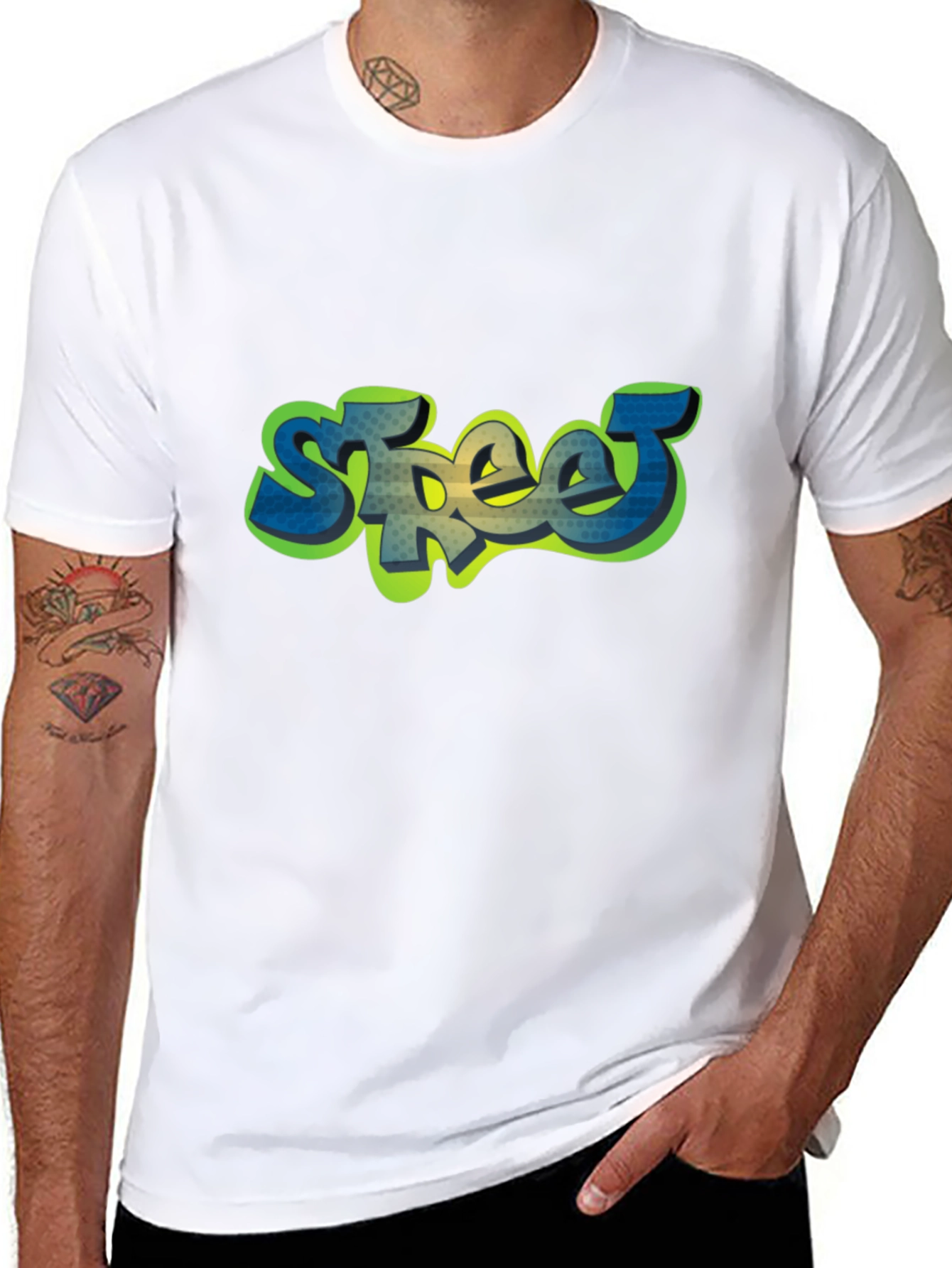 Street Graffiti Style Black T-Shirt