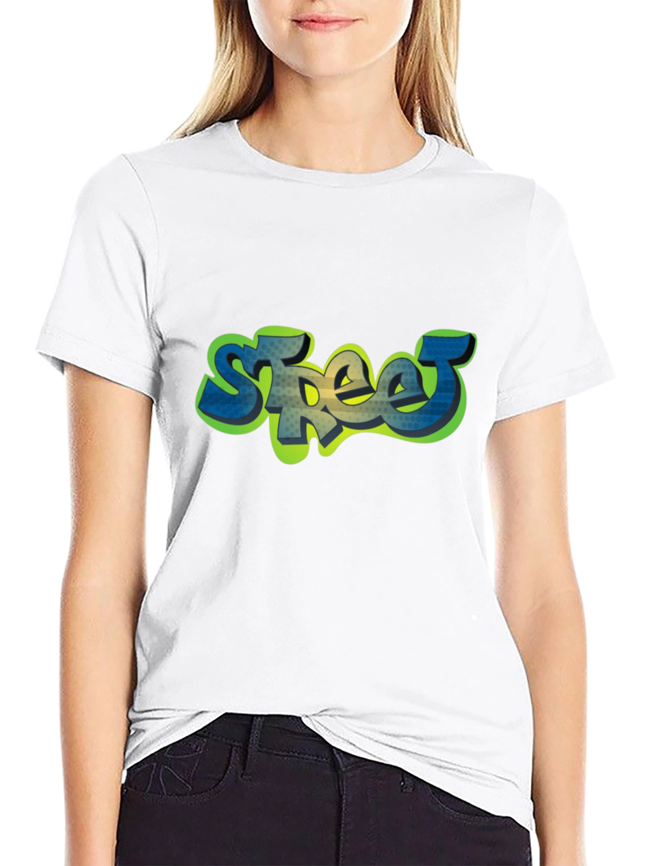 Street Graffiti Style Black T-Shirt