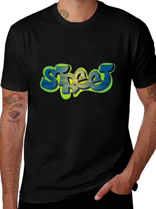 Street Graffiti Style Black T-Shirt