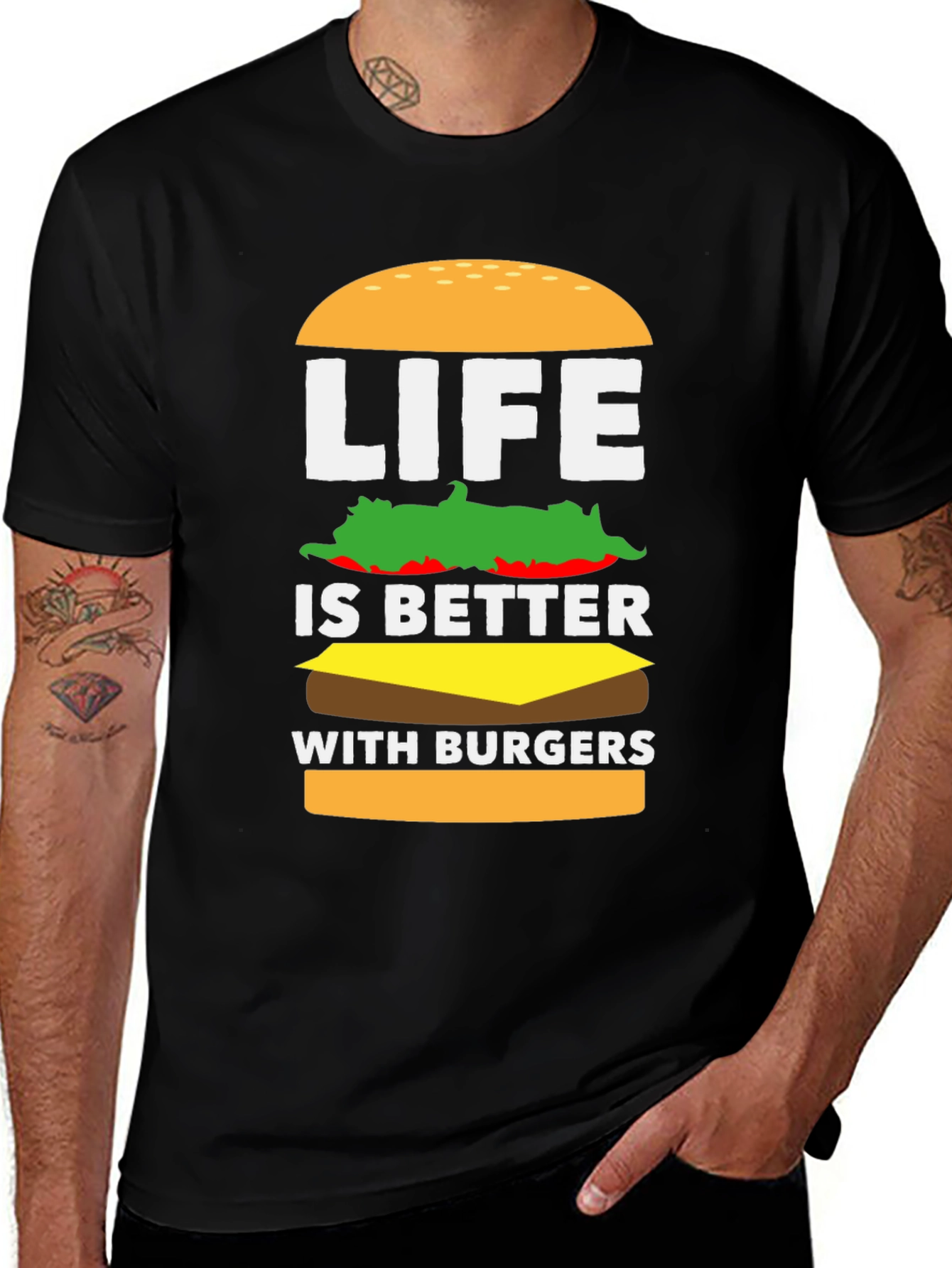 Life Is Better With Burgers T-Shirt - Foodie Tee