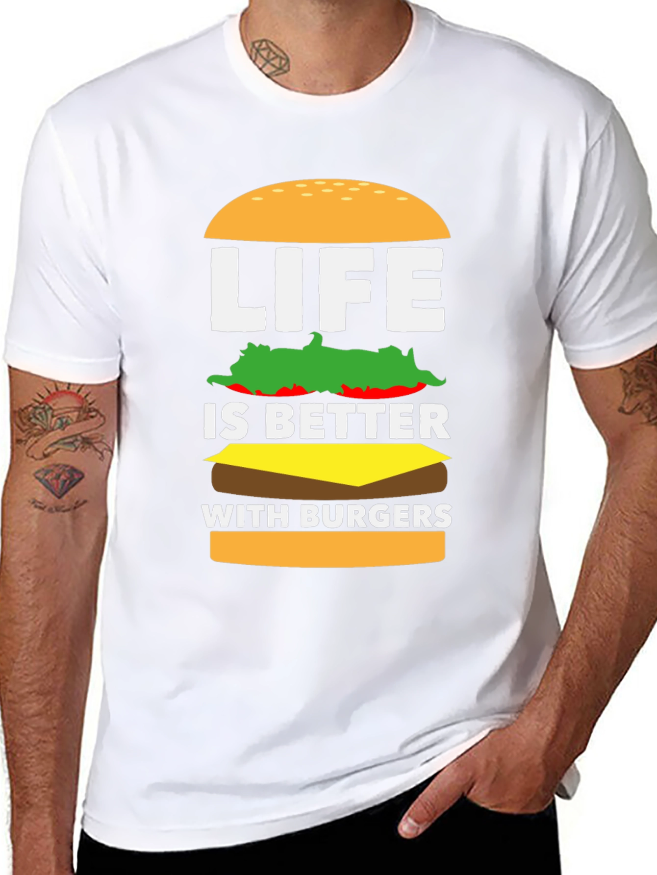 Life Is Better With Burgers T-Shirt - Foodie Tee