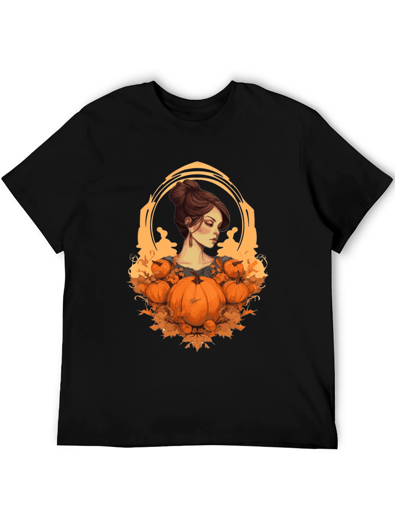 Autumn Lady Pumpkin Graphic Tee