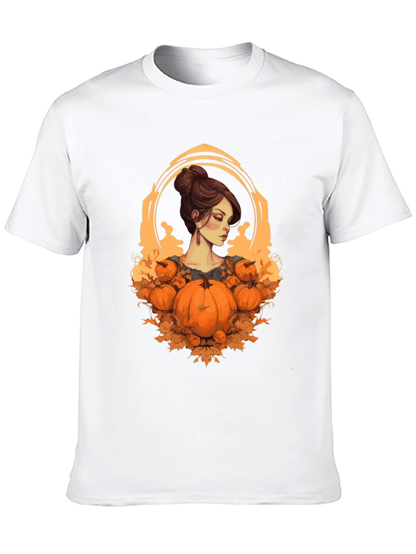 Autumn Lady Pumpkin Graphic Tee