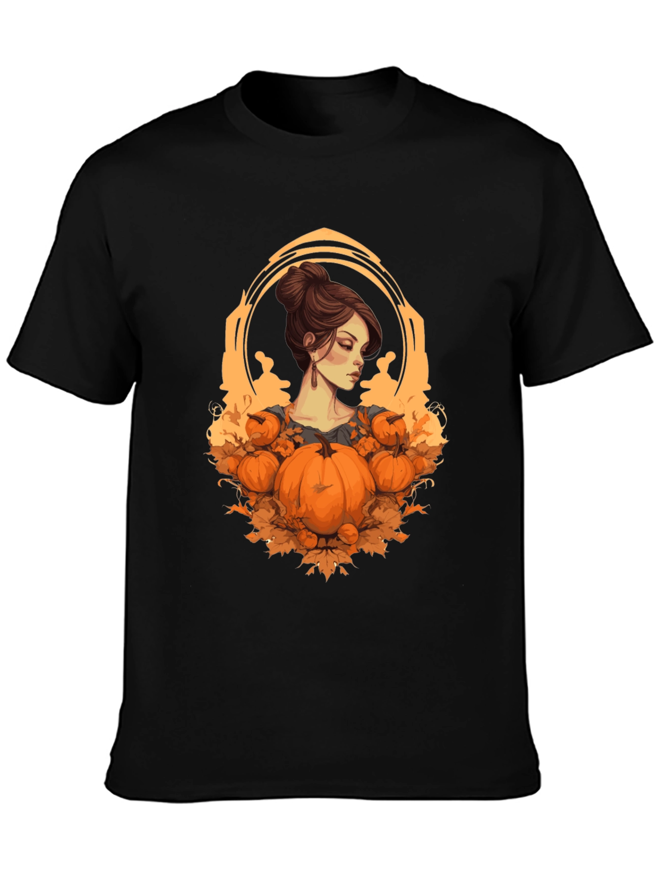 Autumn Lady Pumpkin Graphic Tee