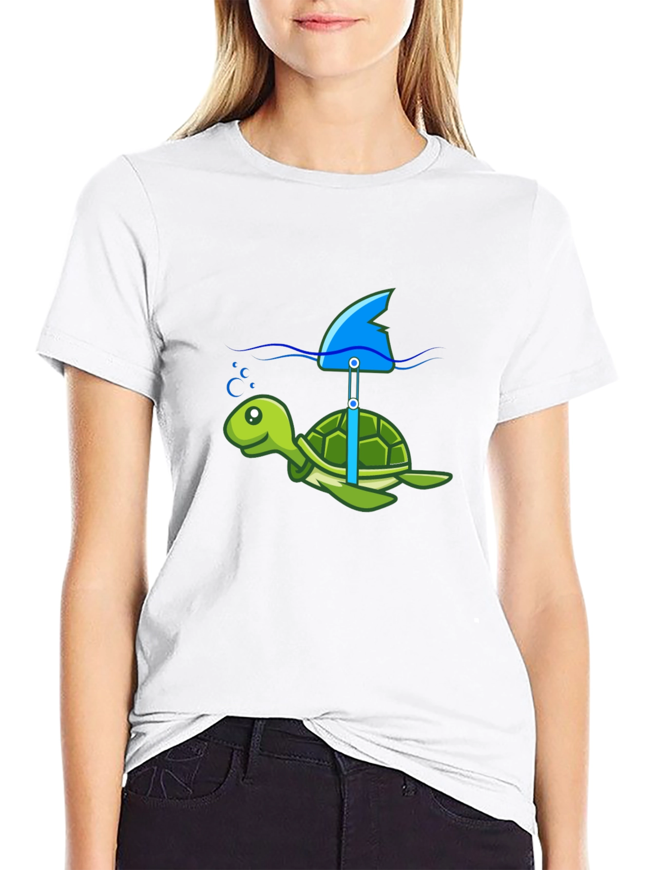 Turtle Shark Fin Funny T-Shirt