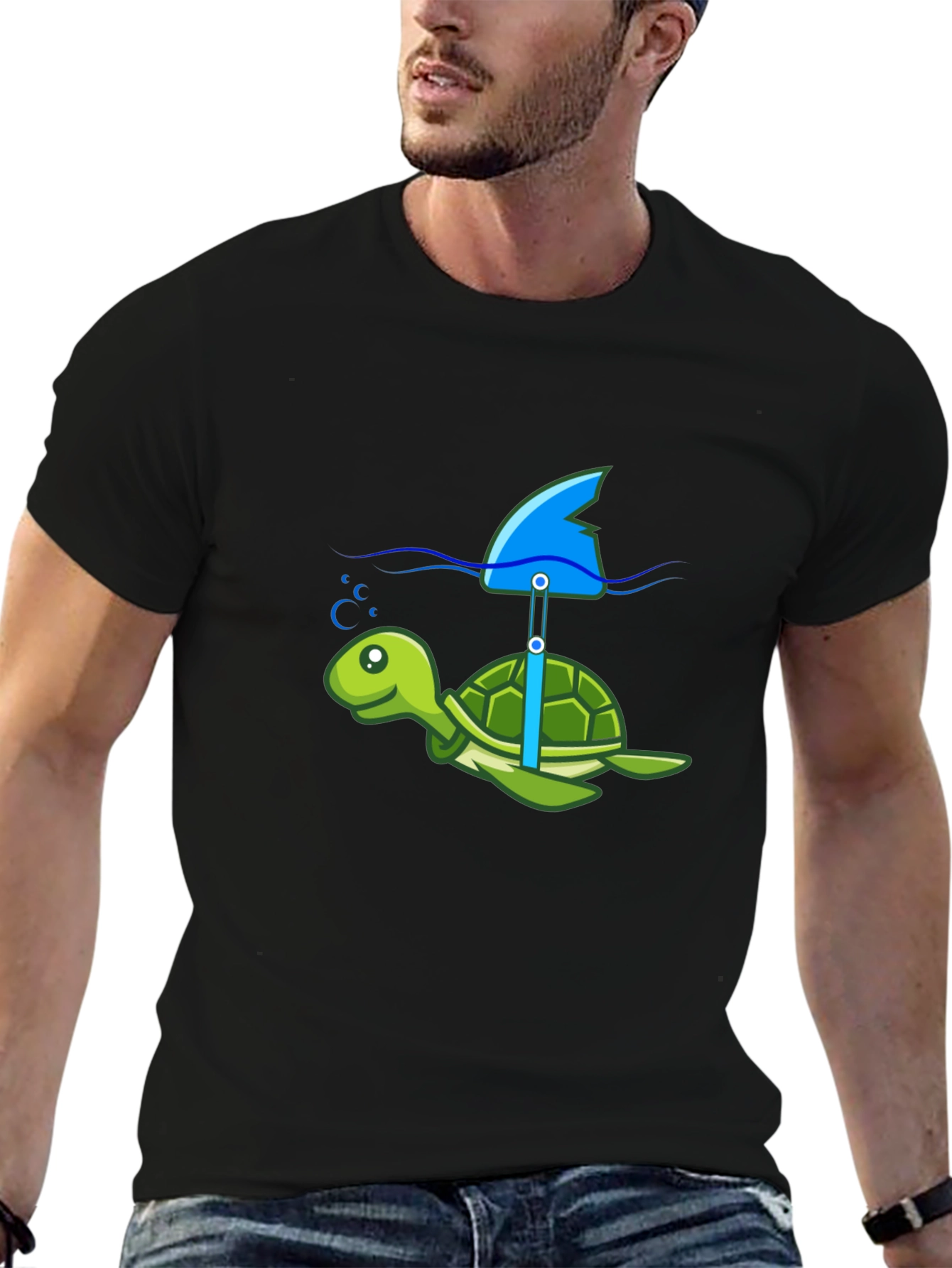 Turtle Shark Fin Funny T-Shirt