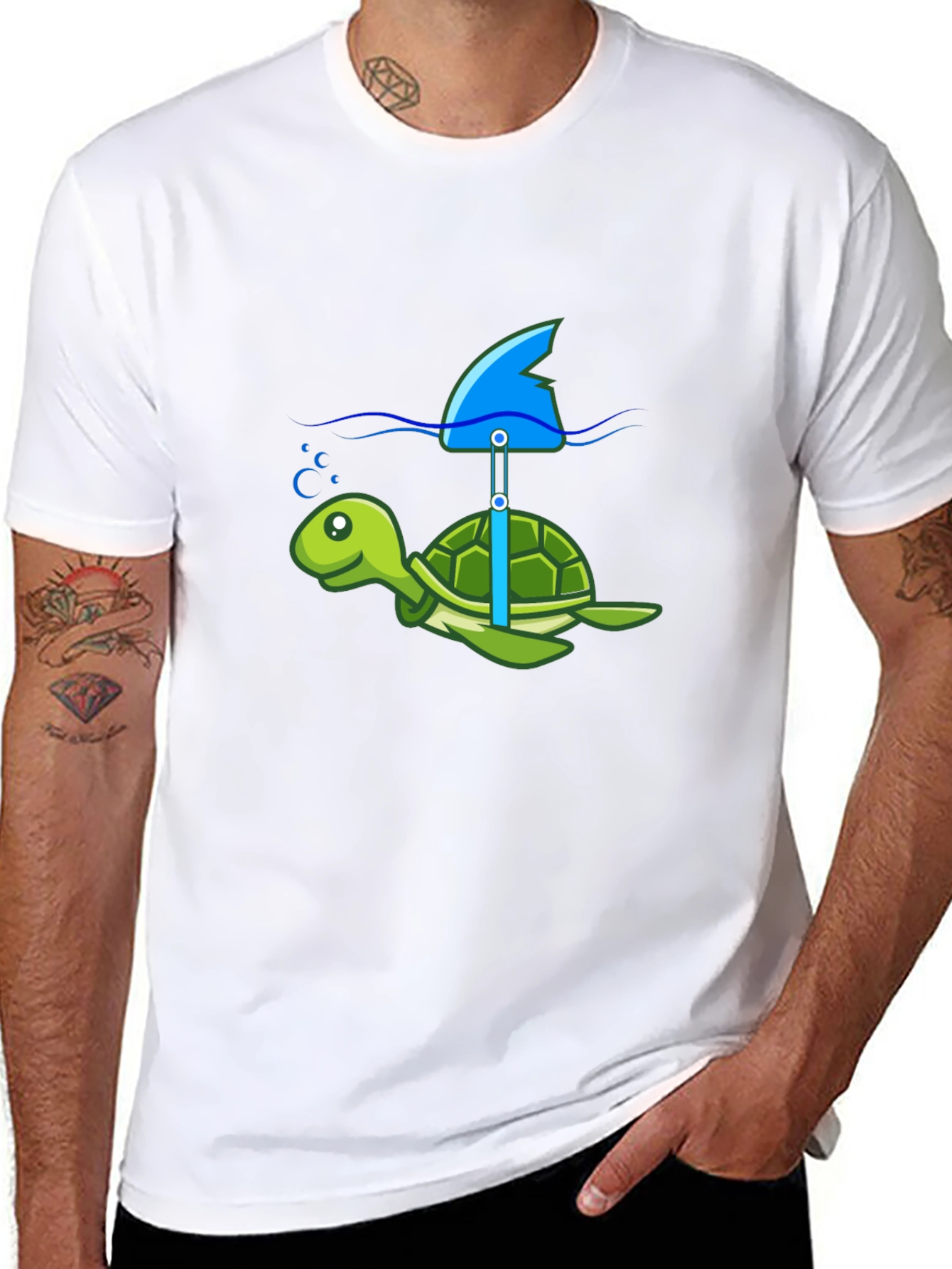 Turtle Shark Fin Funny T-Shirt