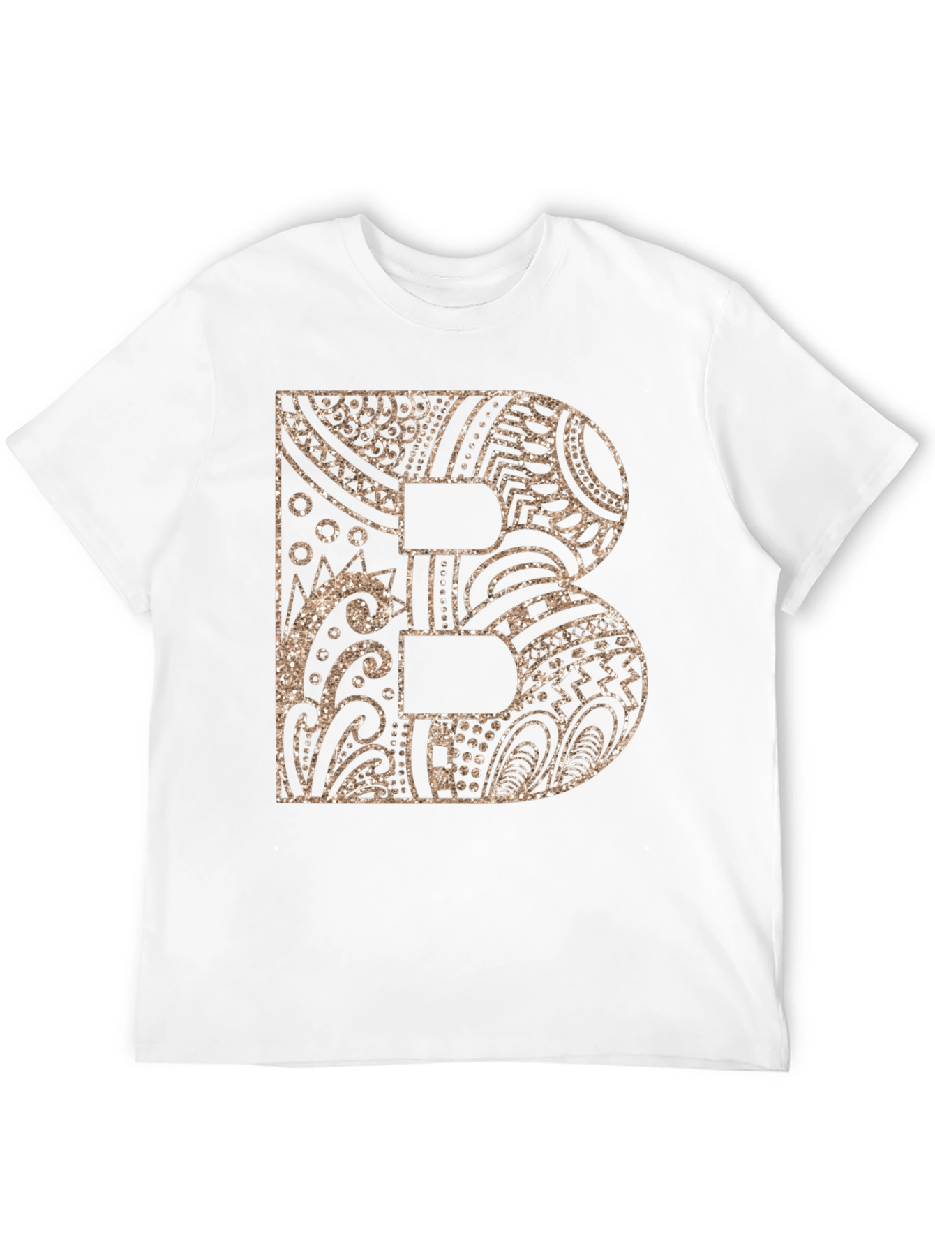 Letter B Patterned Black T-Shirt