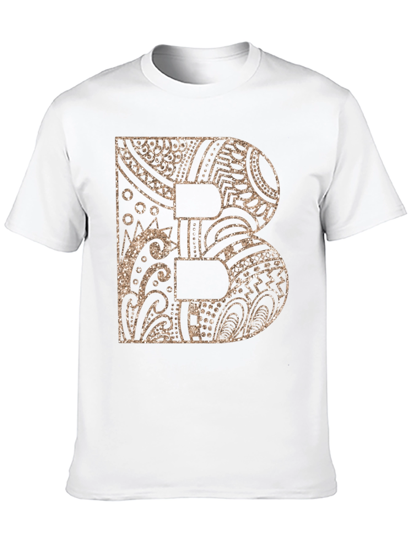 Letter B Patterned Black T-Shirt